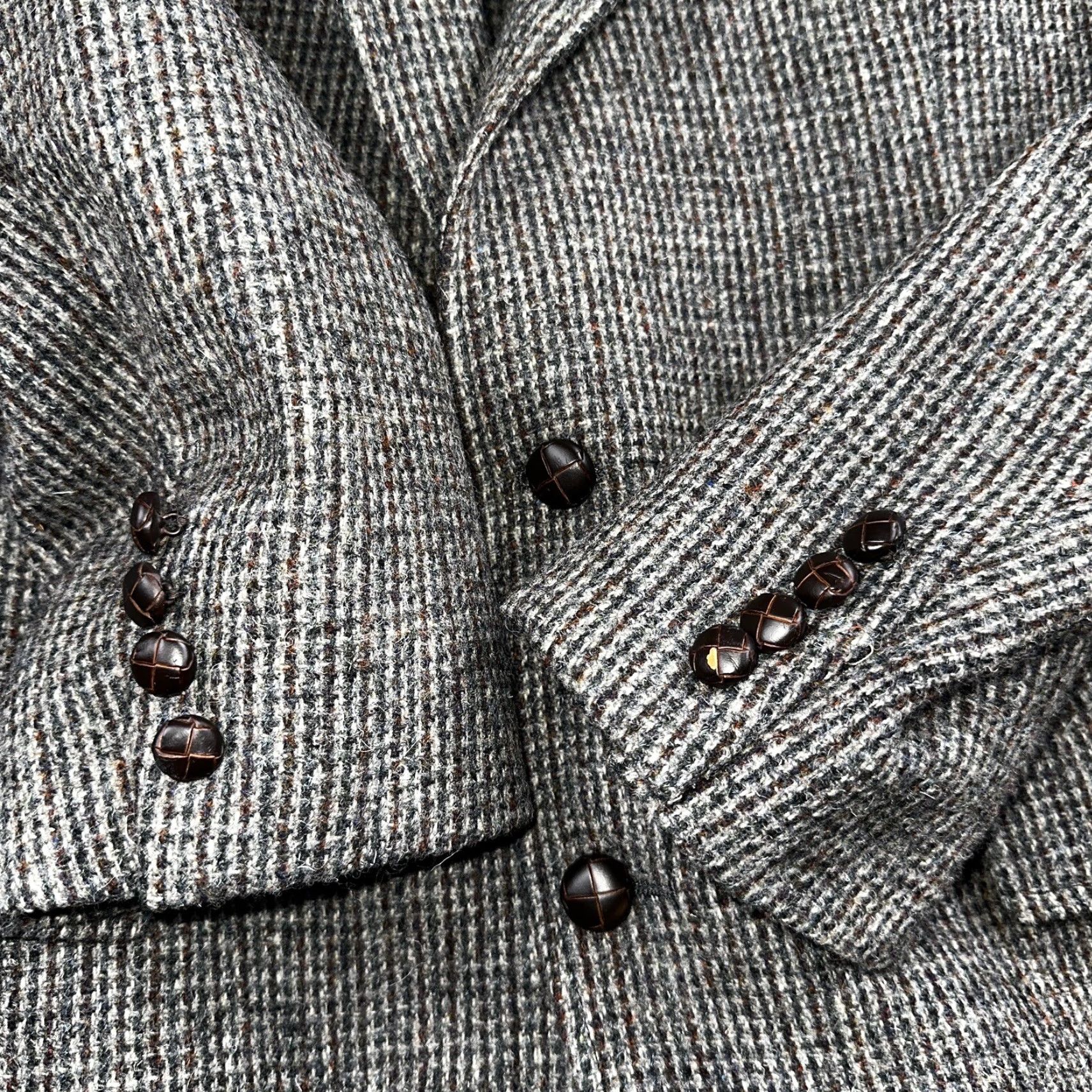Jim Thompson VINTAGE Norm Thompson Jacket Blazer 42 Brown Tweed 80s Harris Herringbone Wool Secretary/Geek Mens Size 42R - 7 Thumbnail