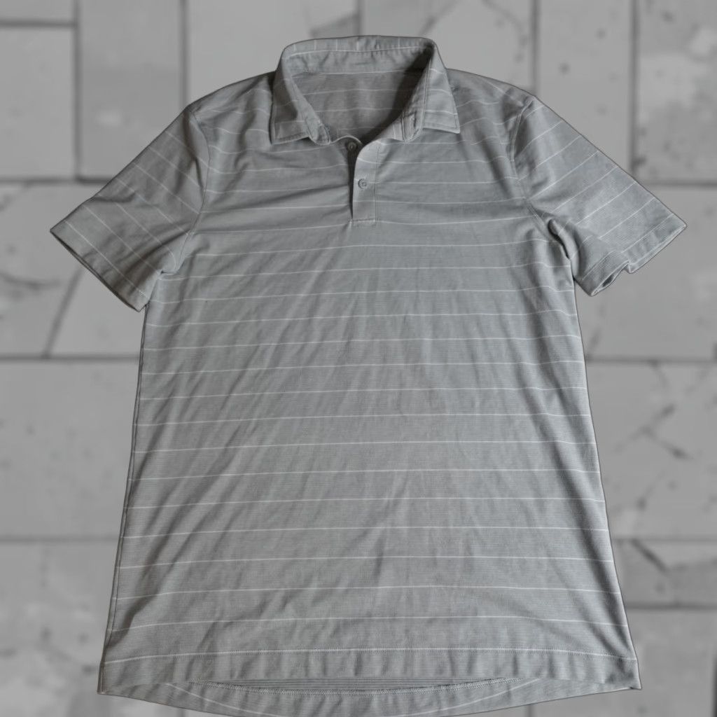 Lululemon Lululemon Polo Shirt Medium Gray Striped Short Sleeve Mens M Casual Golf Mock-Up? Size US M / EU 48-50 / 2 - 1 Thumbnail