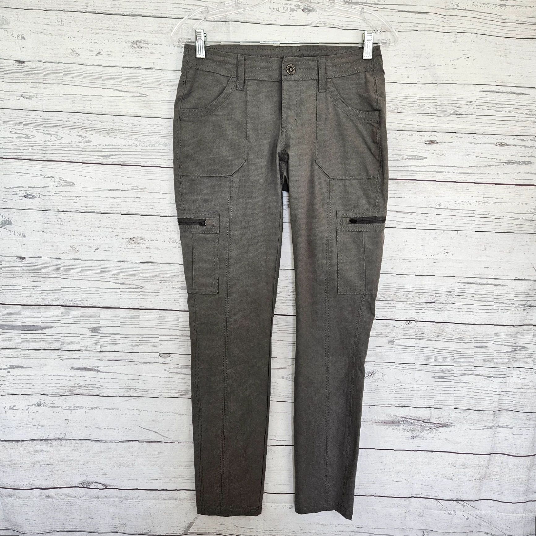 Vintage Kuhl Womens Horizn Skinny Pants Sz 2 Short Gray Cargo Pockets Low Rise Size 26" / US 2 / IT 38 - 2 Thumbnail