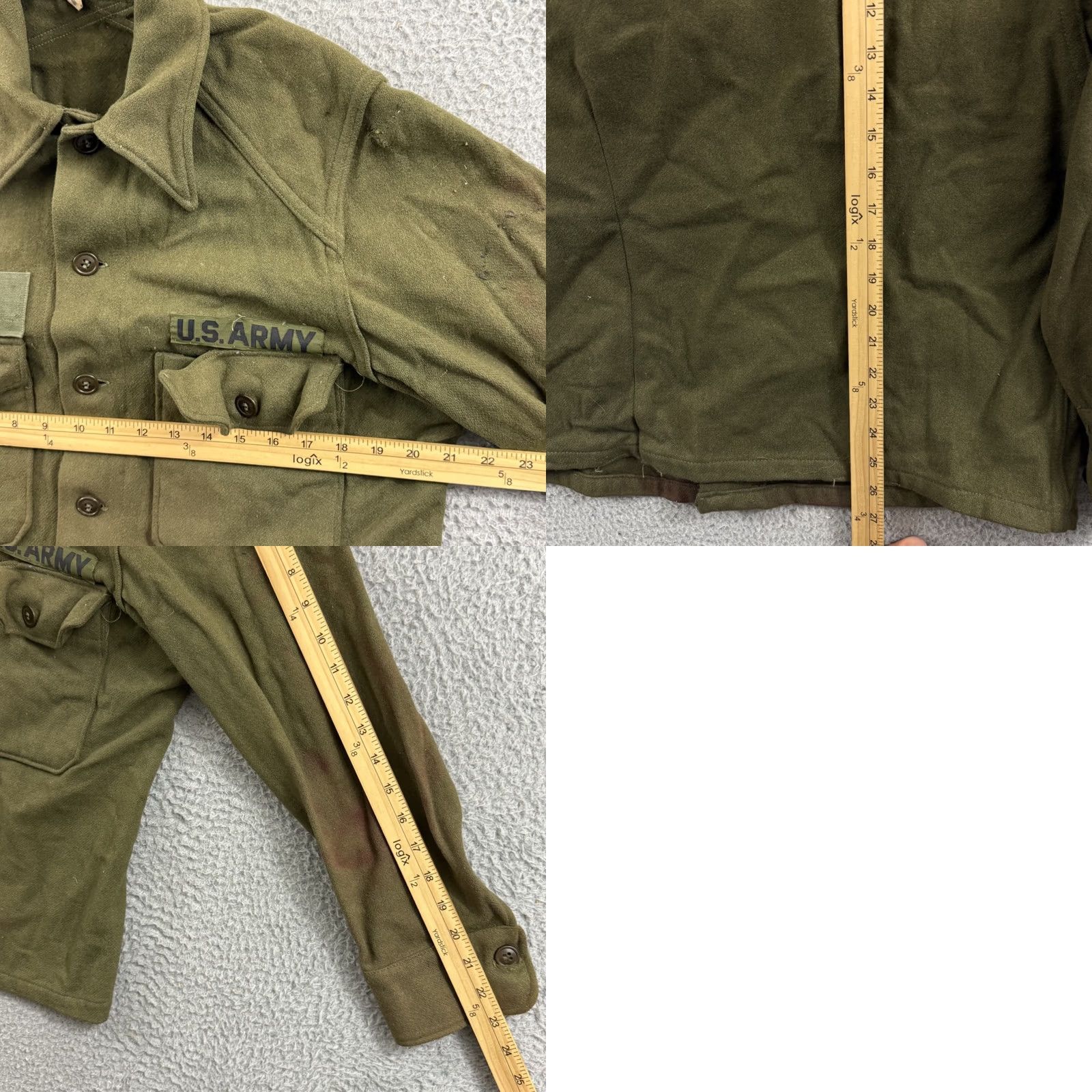 Vintage VINTAGE US Army Wool Field Shirt Mens M Green M-1951 OG 108 Military 70s USA Shirt Mens M Green 50s 70s Military US Army Wool Field Shirt Size US M / EU 48-50 / 2 - 8 Thumbnail