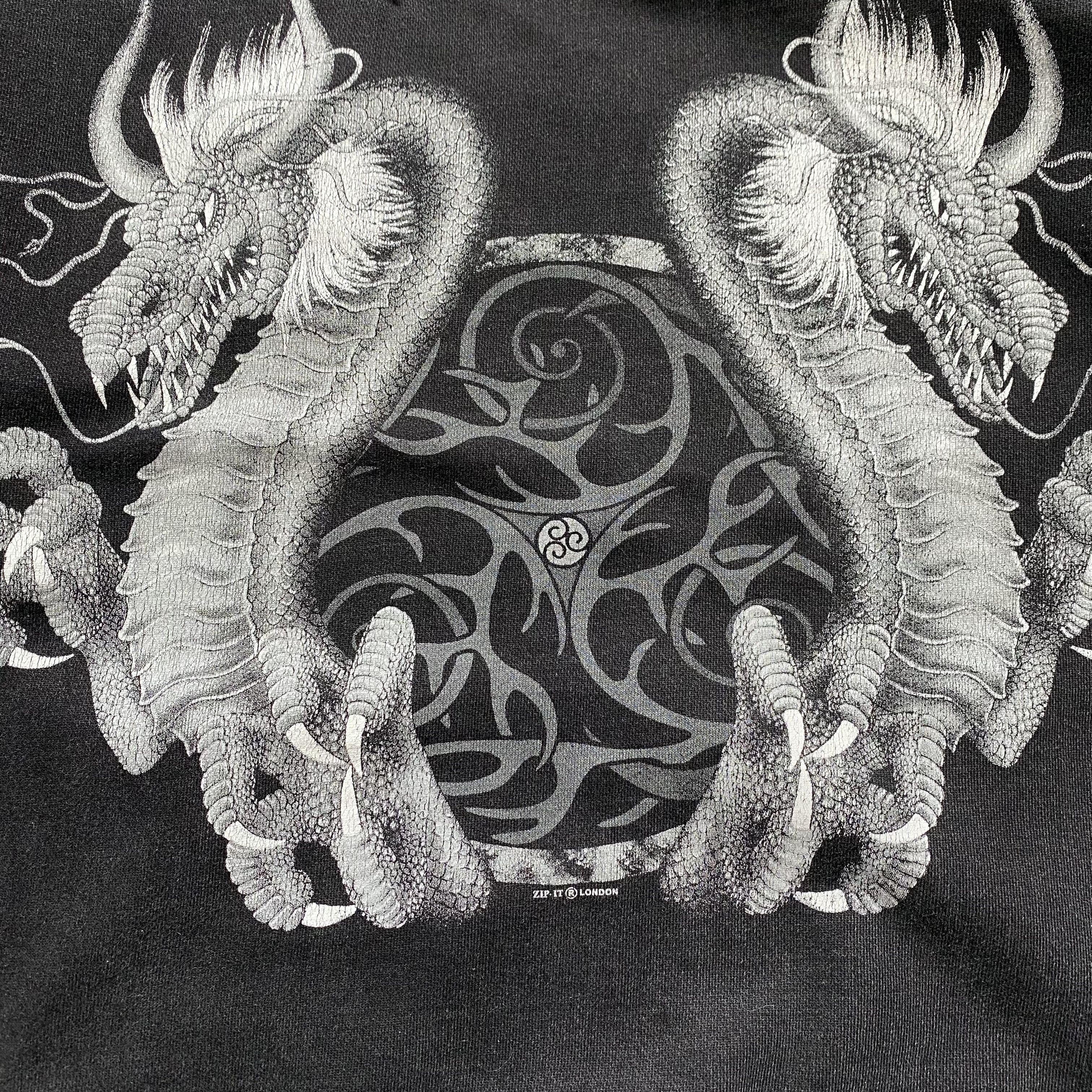 Japanese Brand 🐲 Vintage Japanese Tribal Dragon hoodie Y2K Thrashed Size US L / EU 52-54 / 3 - 14 Thumbnail