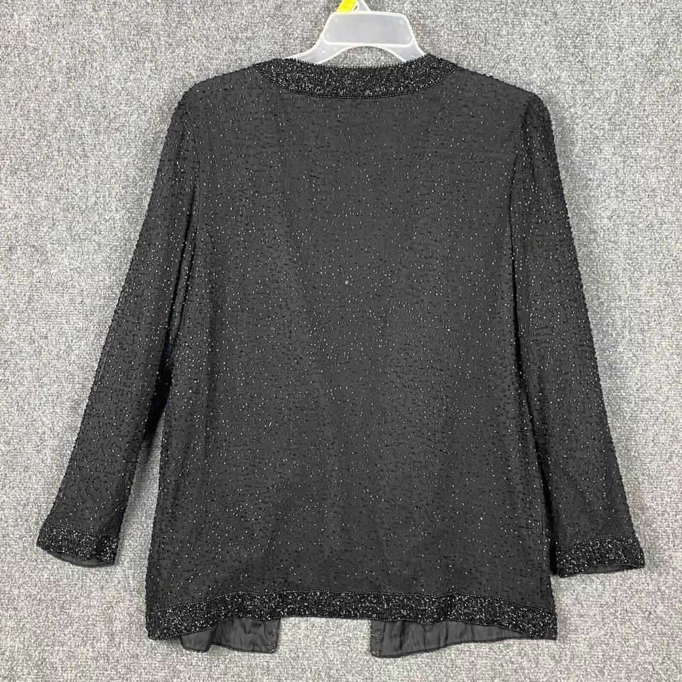 Other Stenay Top Large Women's Long Sleeve Beaded 100% Silk Black Size L / US 10 / IT 46 - 7 Thumbnail