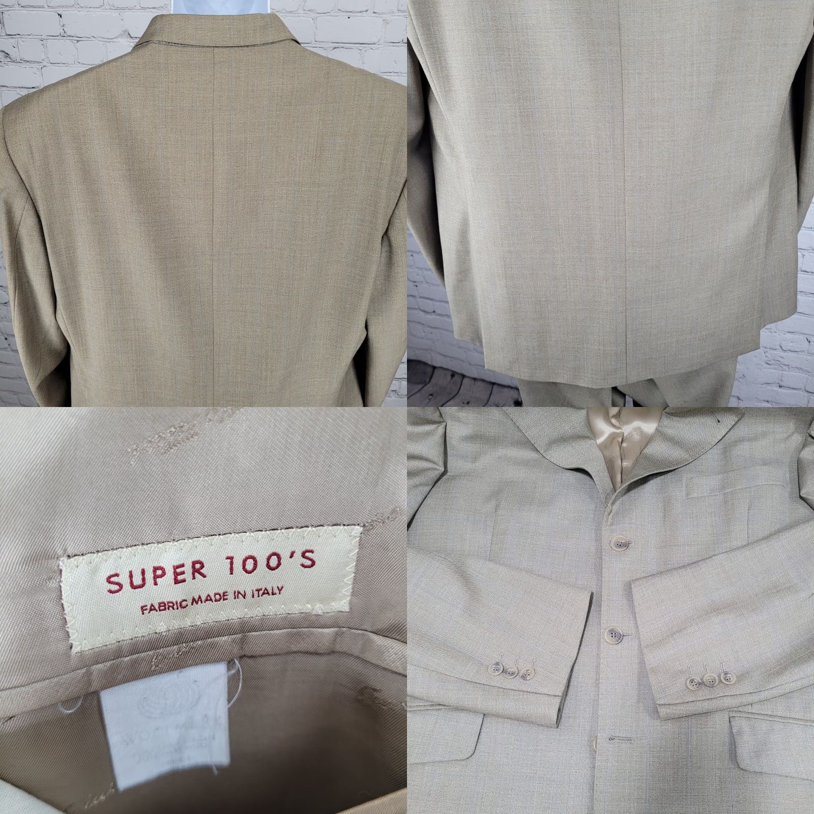 Vintage Emidio Tucci El Corte Ingles Brown Wool Check Two-Piece Suit 54L US 44L (35x32) Mens Size 54R - 10 Thumbnail