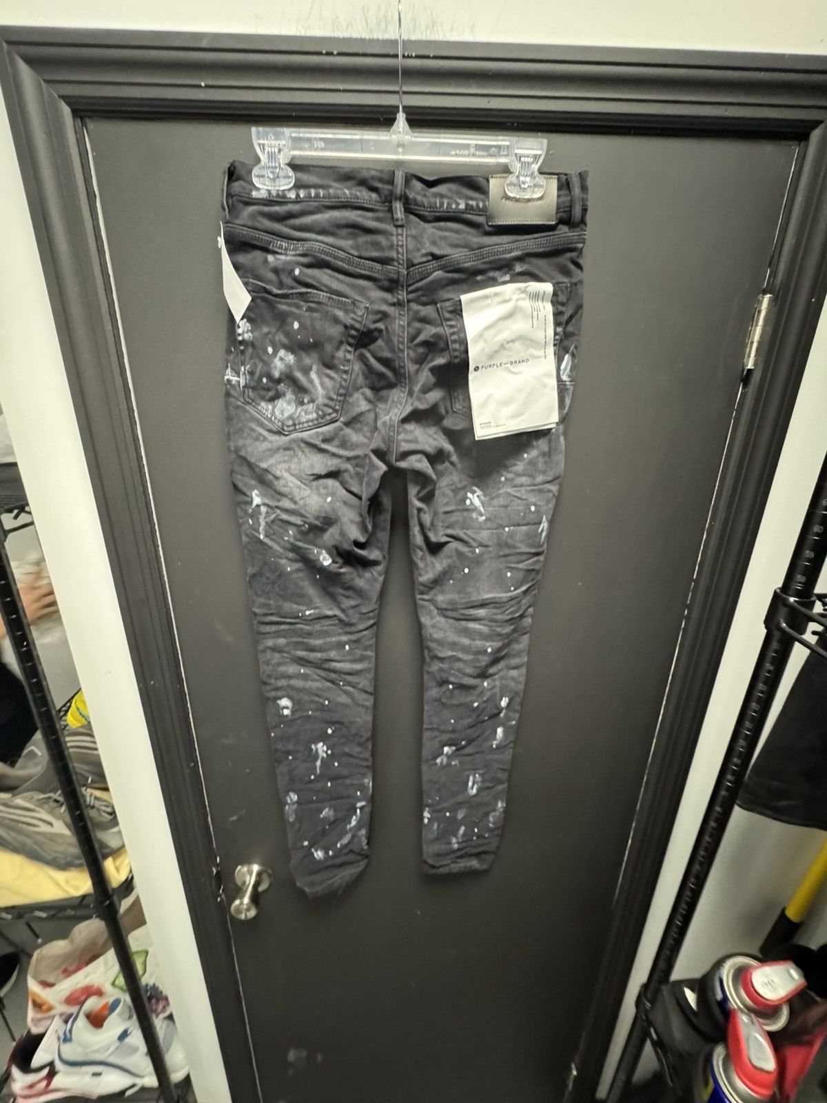 Purple Brand Purple Brand Resin Knee Slit Skinny Jeans Black Size US 30 / EU 46 - 2 Thumbnail