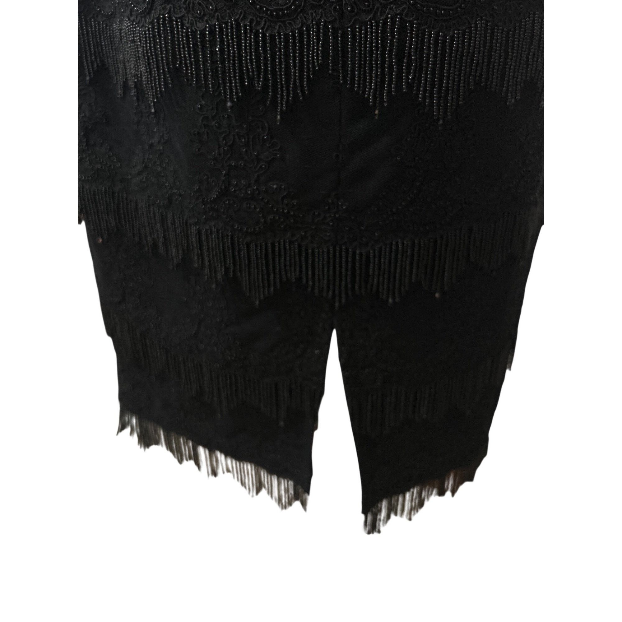 Other Carmen Marc Valvo Black Dress 8 Sheath Flapper Style Tiered Size M / US 6-8 / IT 42-44 - 10 Thumbnail