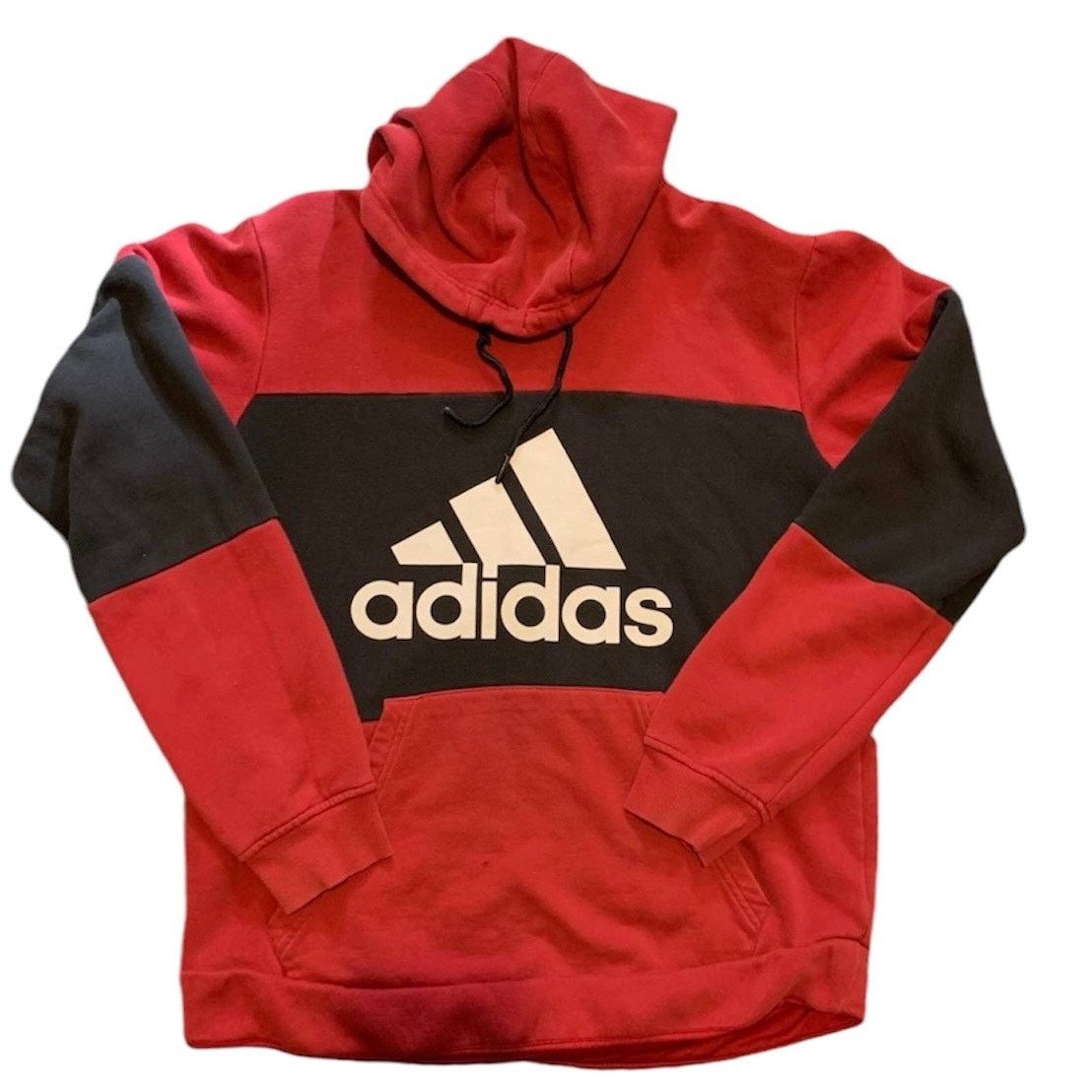 Adidas Adidas Red Black Sweater Hoodie Adjustable Hood Graphic Grailed