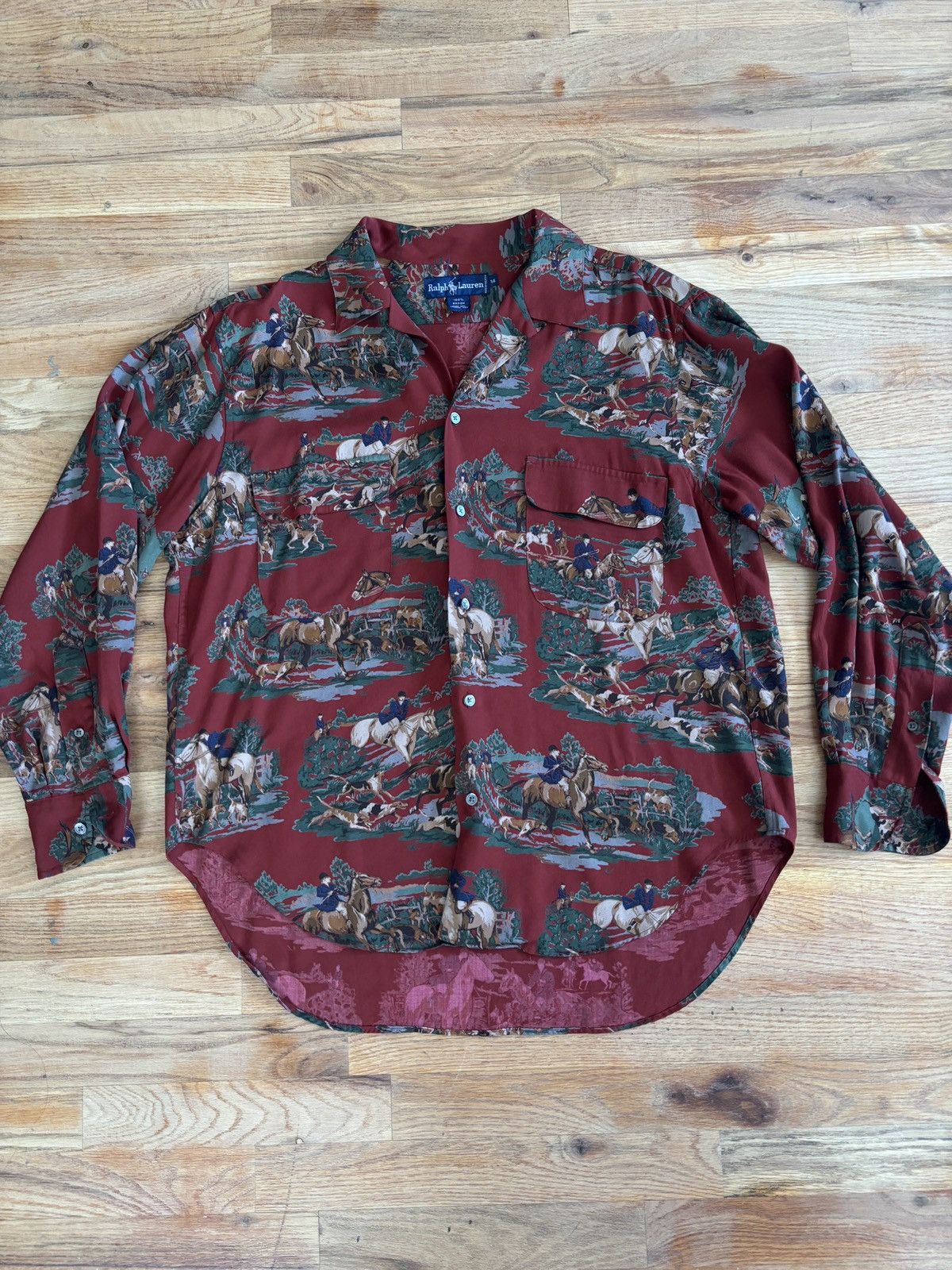 Polo Ralph Lauren Ralph Lauren Red Equestrian Horse Dog Hunt Pattern Shirt Size US M / EU 48-50 / 2 - 1 Thumbnail