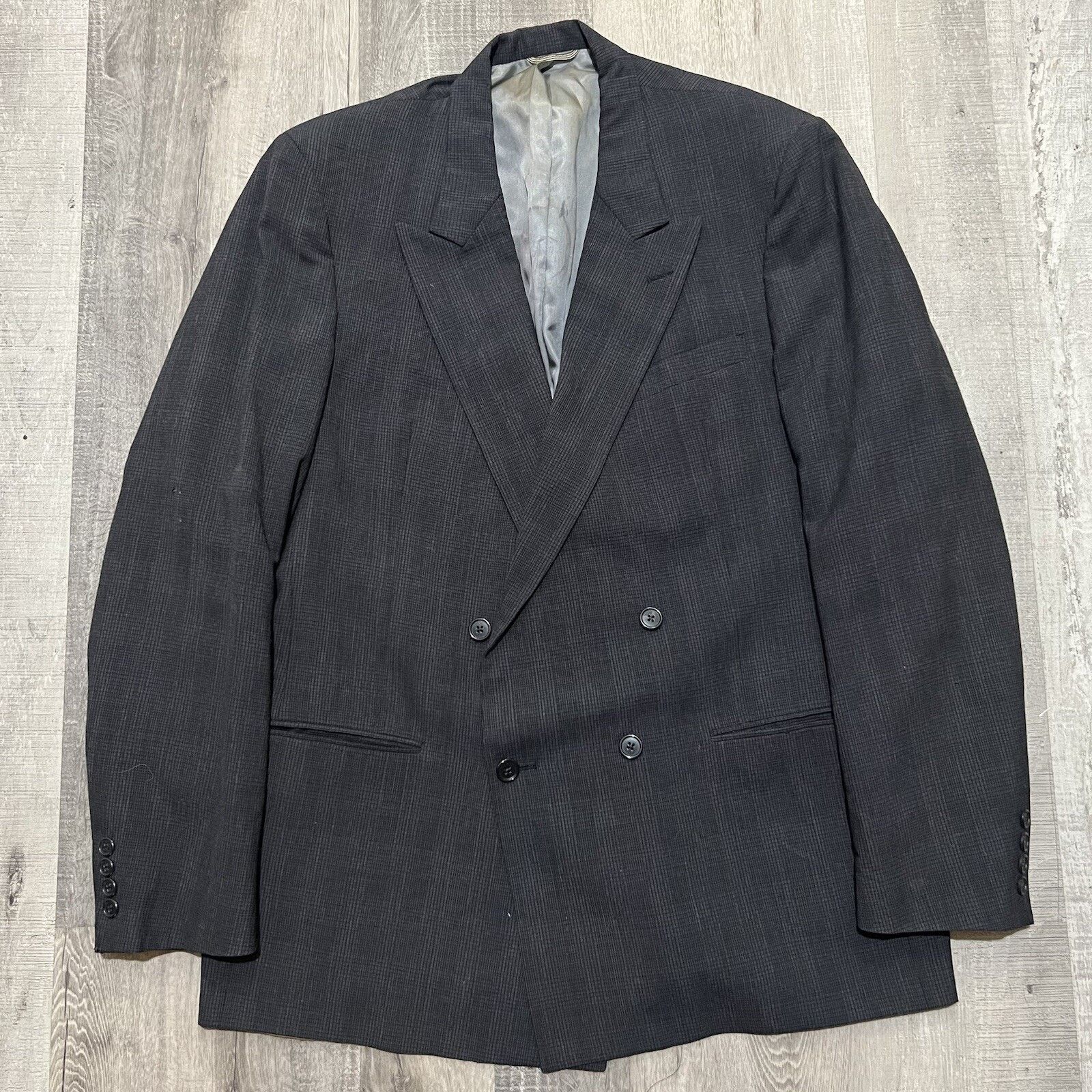 Christian Dior Monsieur Christian Dior Monsieur Blazer Double Breasted Tonal Plaid Size 44L - 1 Thumbnail
