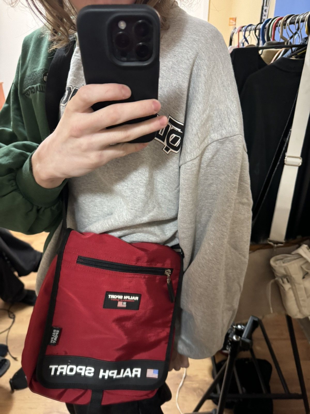 Ralph Lauren Ralph Sport Red Nylon Crossbody Bag Multi Pocket Y2K Style Size ONE SIZE - 12 Thumbnail
