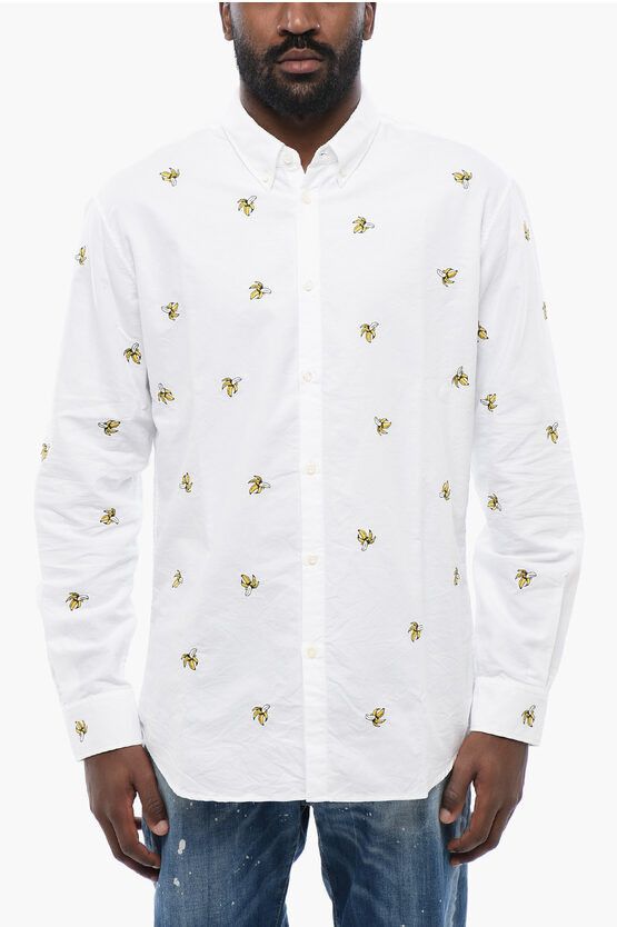 Button-Down Shirt With Banana Embroidery