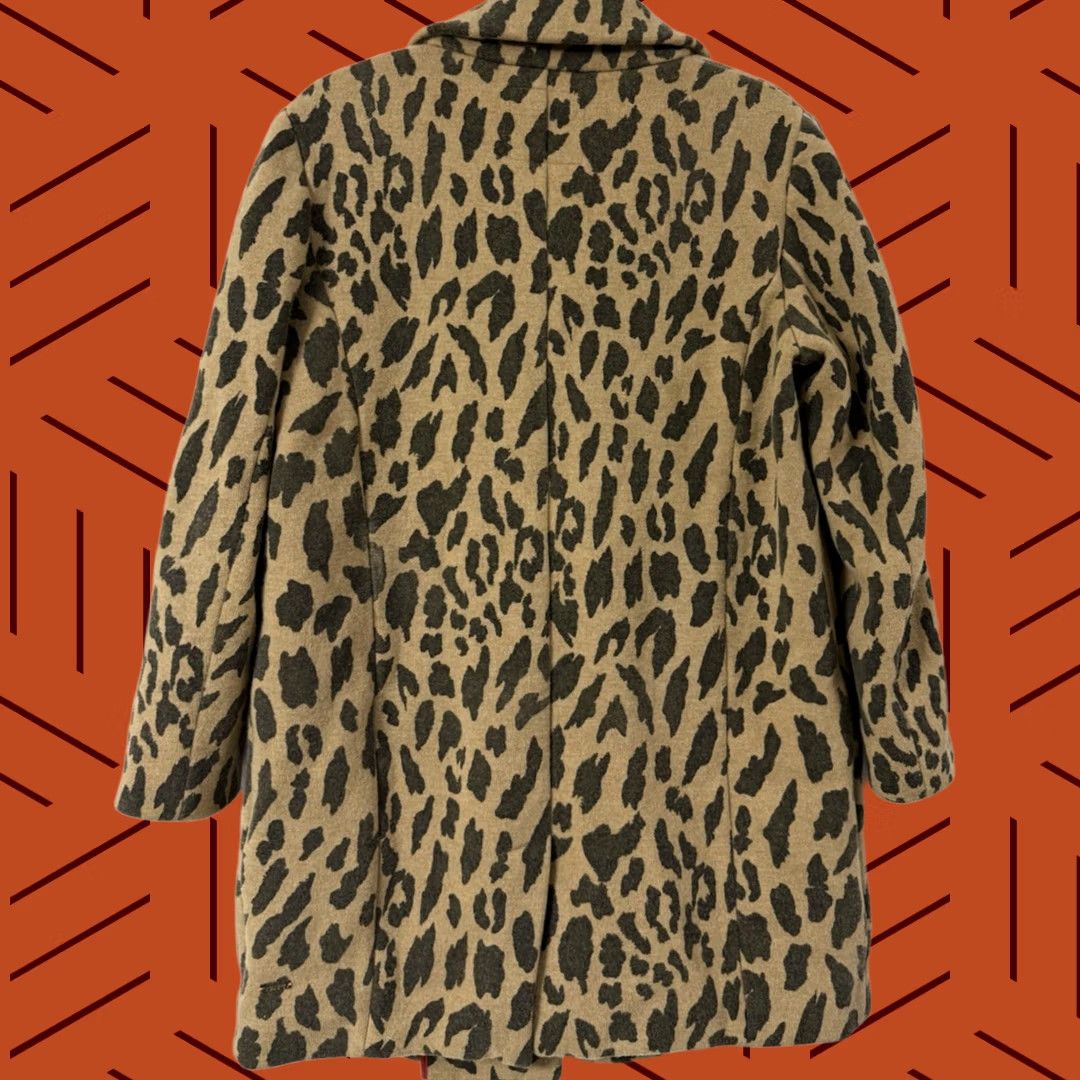 Vintage BOSS Wool Cashmere Blend Leopard Print Coat Animal Print Knit Size 8 Size M / US 6-8 / IT 42-44 - 1 Thumbnail