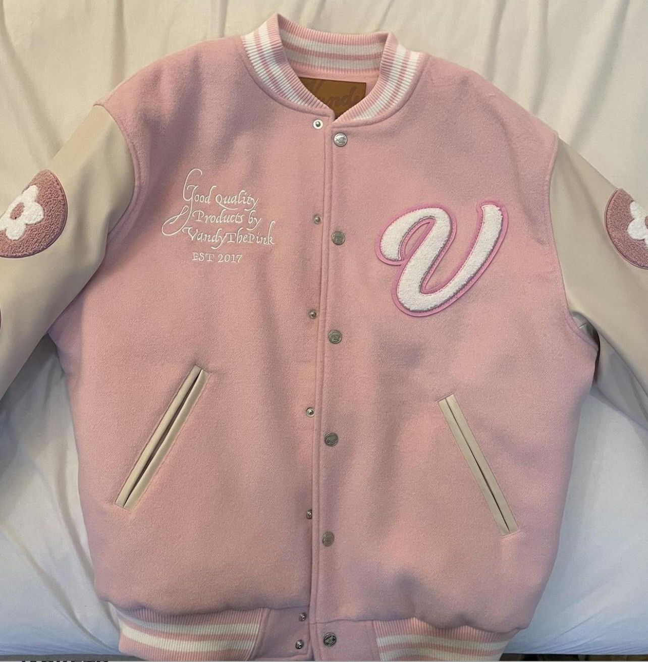 Vandy The Pink Vandy The Pink Varsity Jacket | Grailed