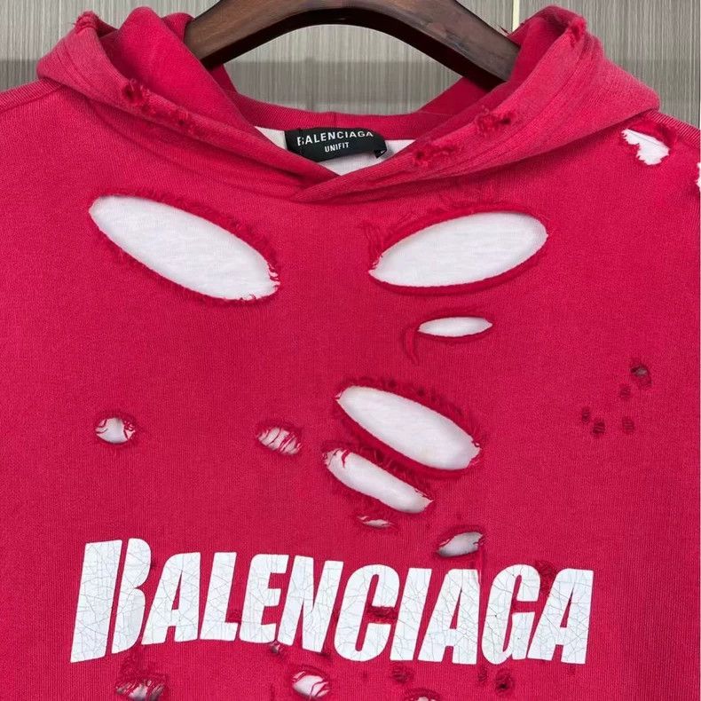 Balenciaga Balenciaga Destroyed Letter Logo Hoodie Size US XXS / EU 40 - 3 Thumbnail