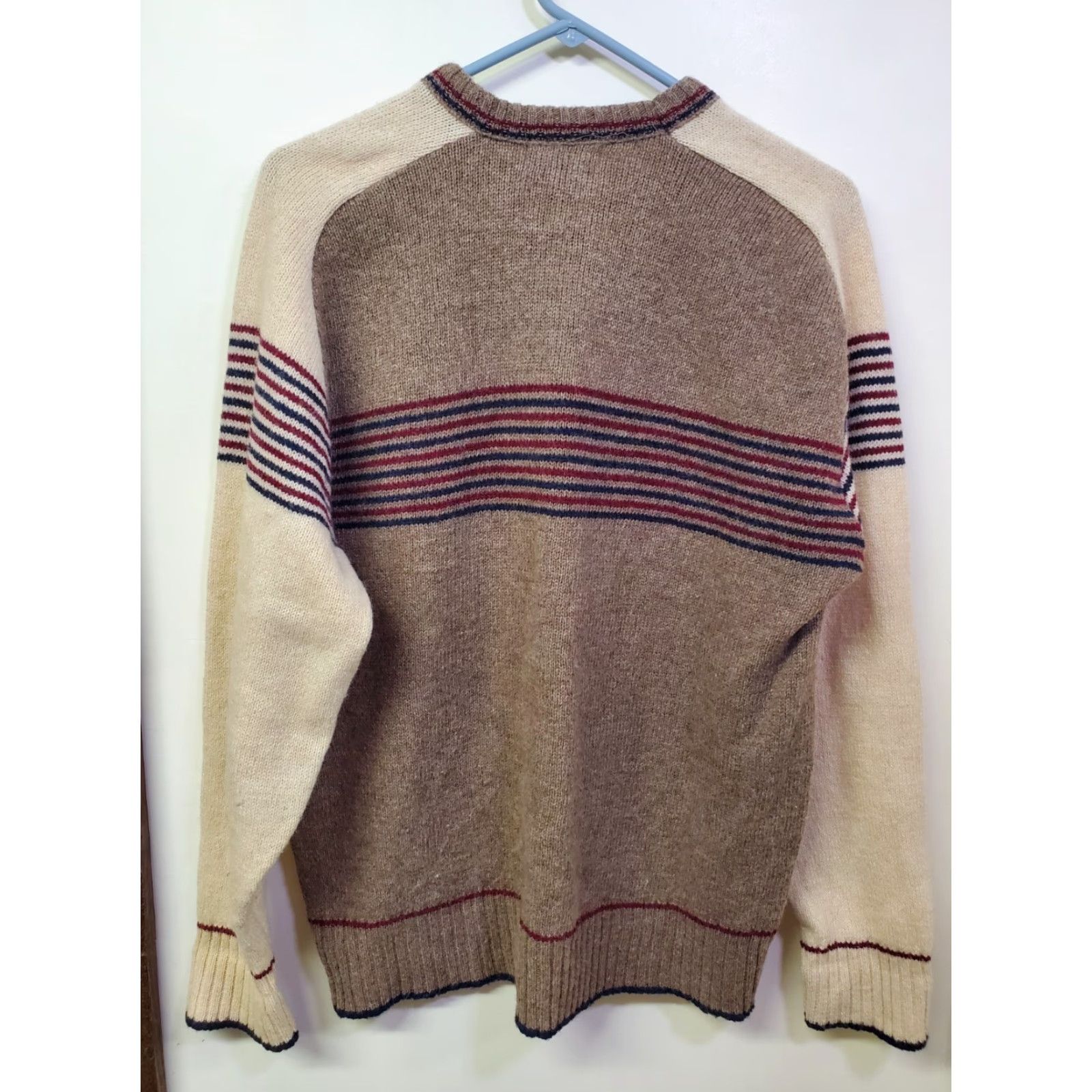 Vintage Vintage Campus Sweater Men's L Brown Striped Pullover USA Wool Polyester Crew Neck Knit Classic Pullover Knitwear Vintage Mens Dickey Size US L / EU 52-54 / 3 - 4 Thumbnail