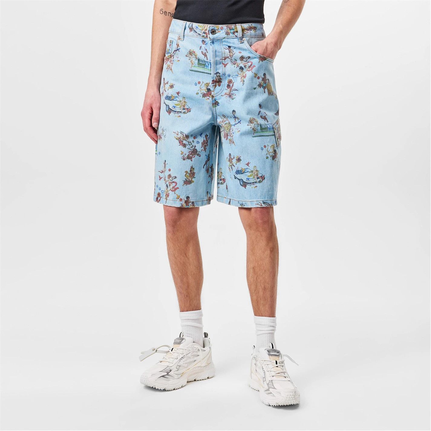 Off-White o1g2r1mq0326 Low Rise Denim Shorts in Multicolor Size US 32 / EU 48 - 4 Thumbnail