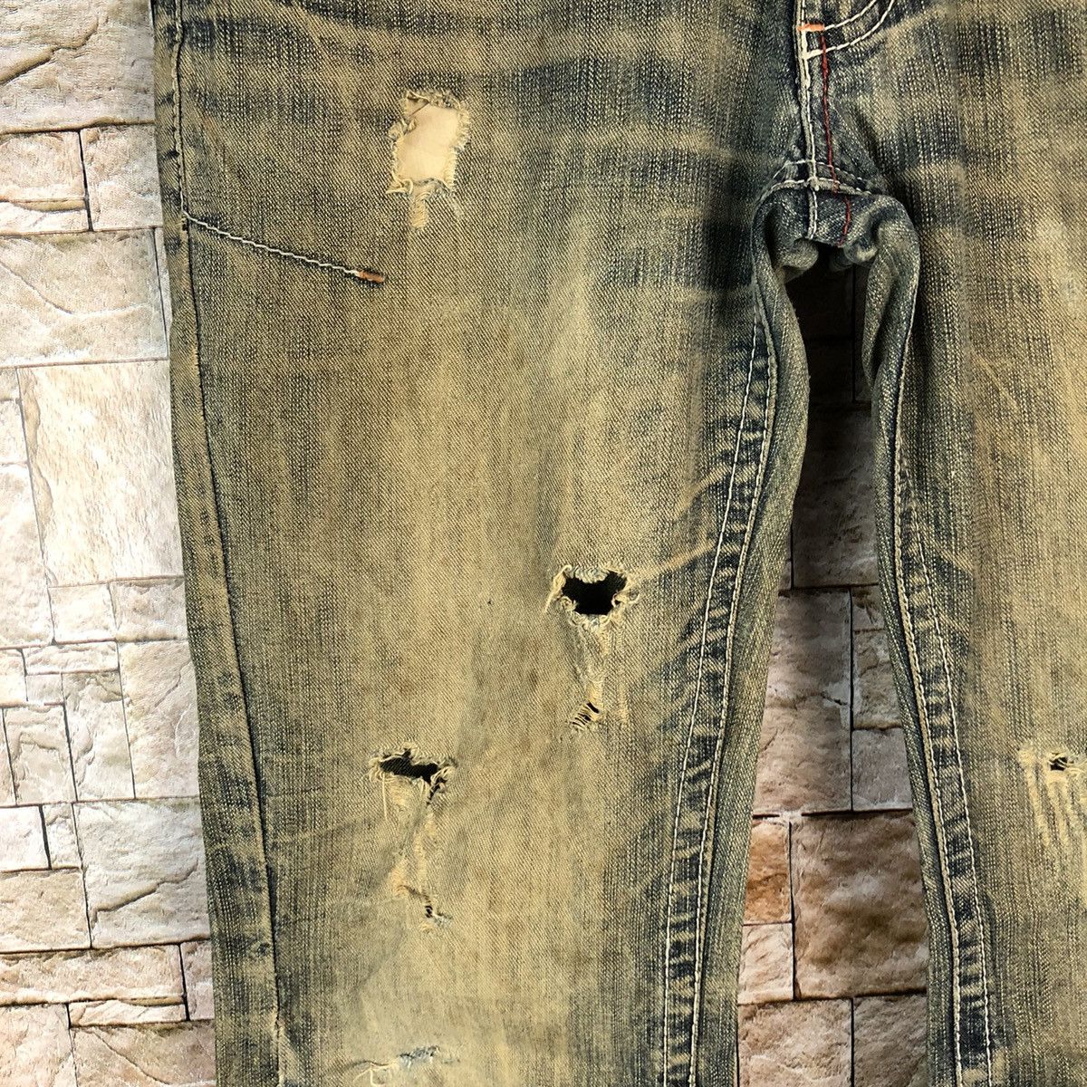 Request Jeans Request Black faded ripped Distressed Denim Pants #A1039 Size US 31 - 7 Thumbnail