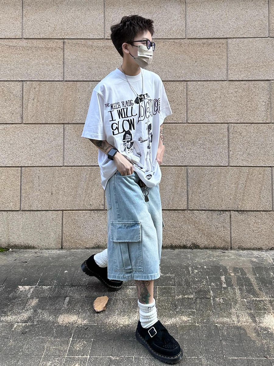 Japanese Brand × Vintage Frayed Wide Leg Waist Cargo Pocket Size US 29 - 5 Thumbnail