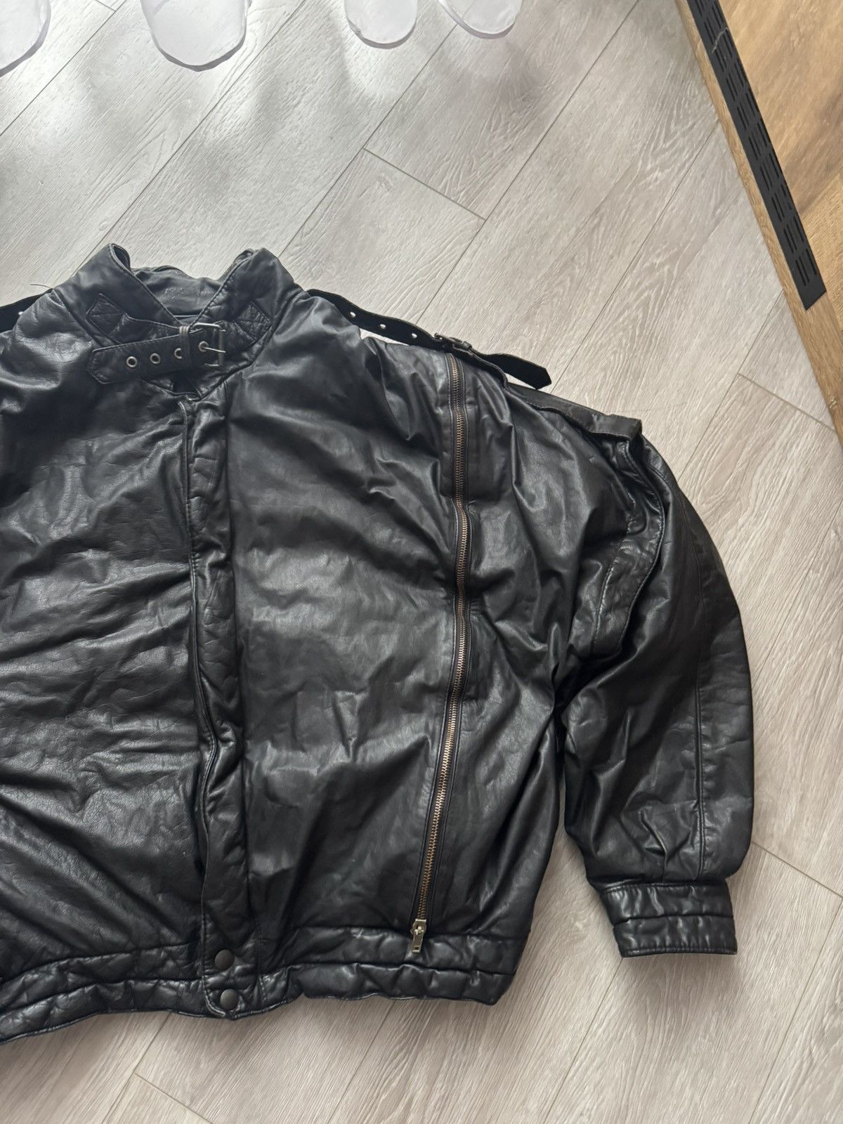 Vintage Like Balenciaga Cargo Leather Bomber Jacket Hype