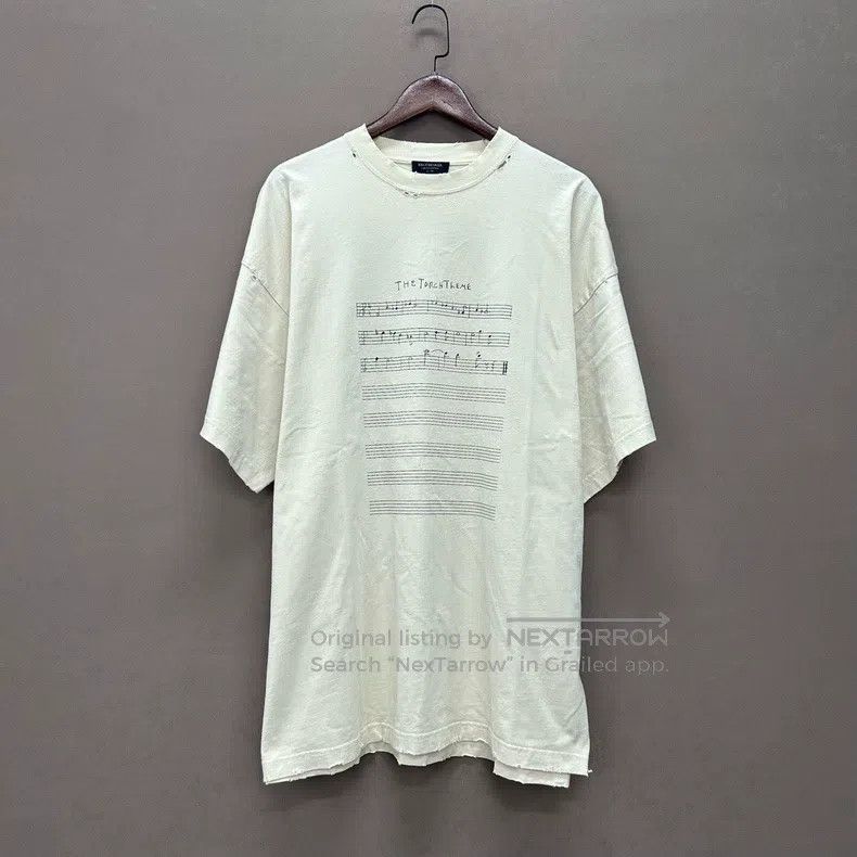 Balenciaga Balenciaga Limited Beige Note T-Shirt Size US L / EU 52-54 / 3 - 1 Thumbnail