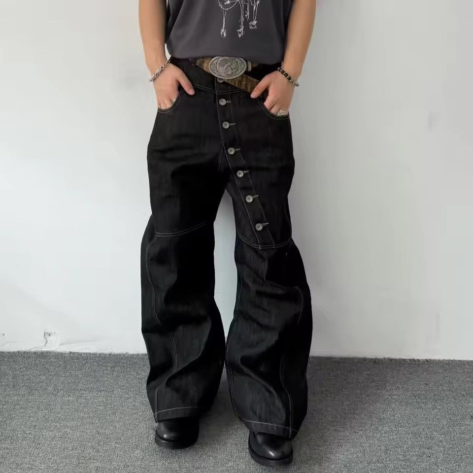 Jean Kawashima x Mie Black Baggy Washed Denim Jeans Size US 30 / EU 46 - 1 Thumbnail