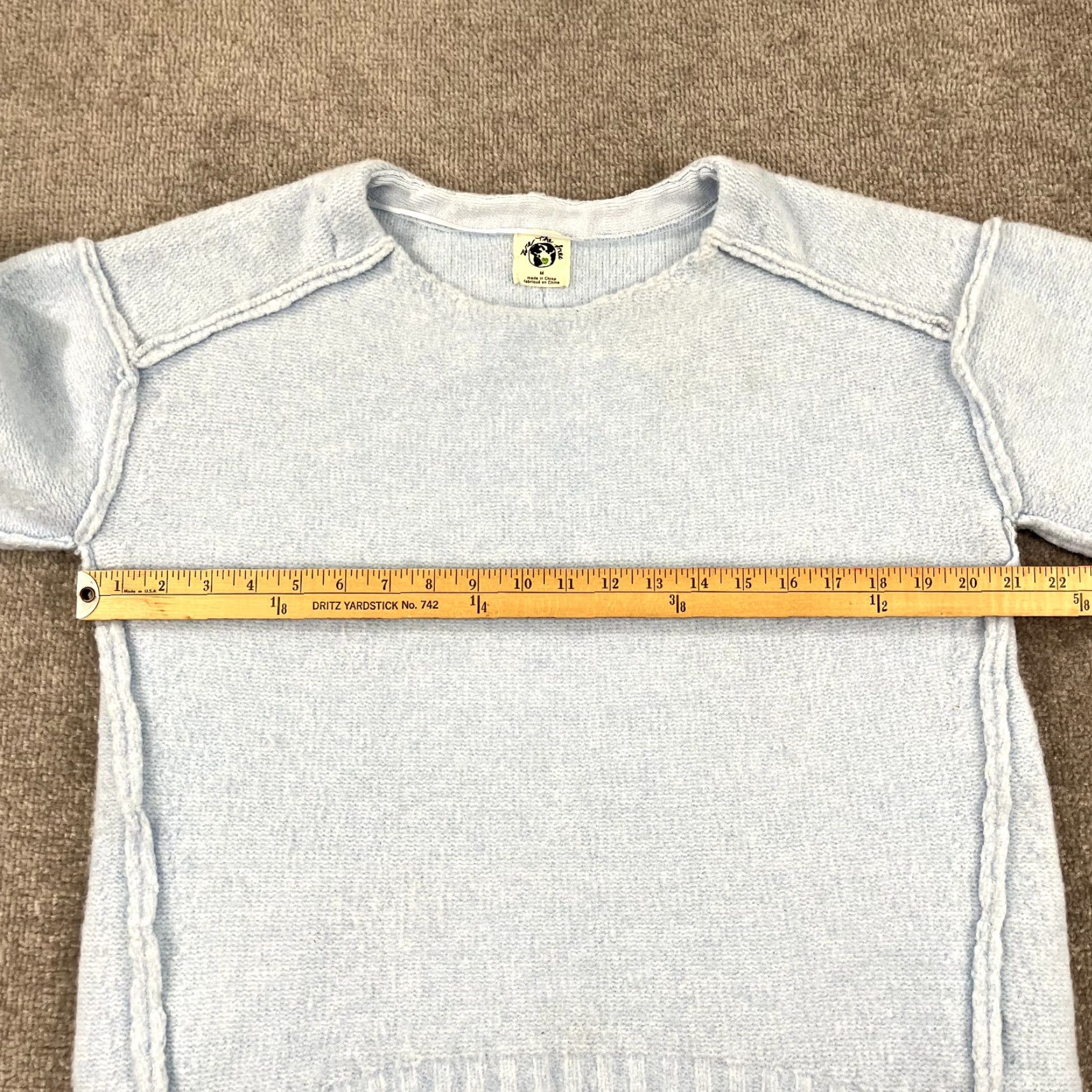Free People Free People Sweater Womens Medium Eastwood Light Blue Fuzzy Pullover Size M / US 6-8 / IT 42-44 - 4 Thumbnail