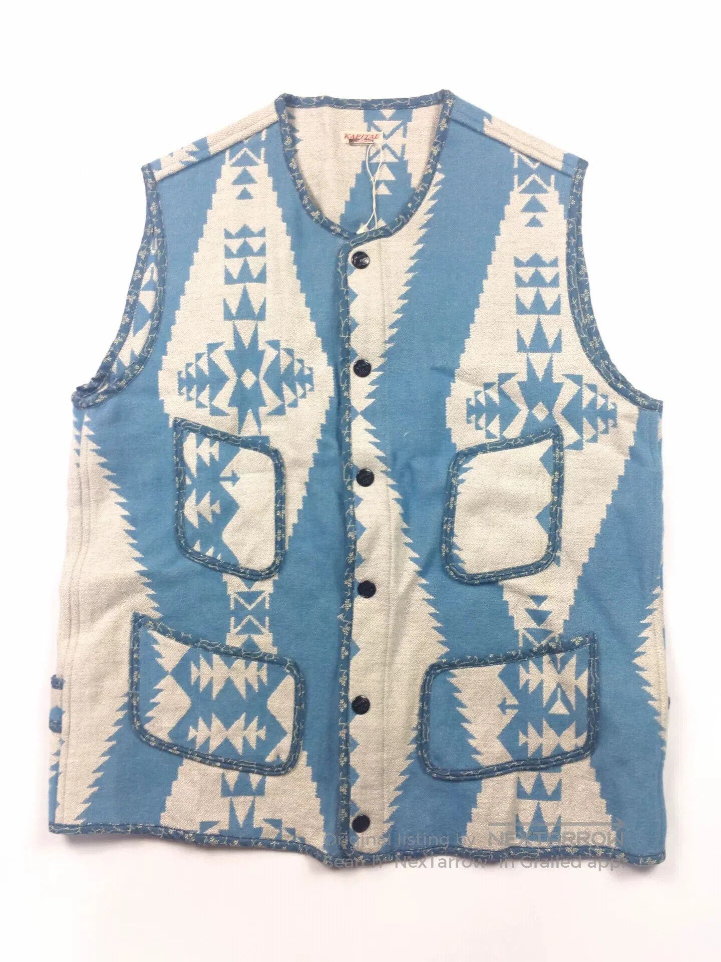 Kapital Kapital Linen Navajo Check Beach Vest. Size US L / EU 52-54 / 3 - 1 Thumbnail