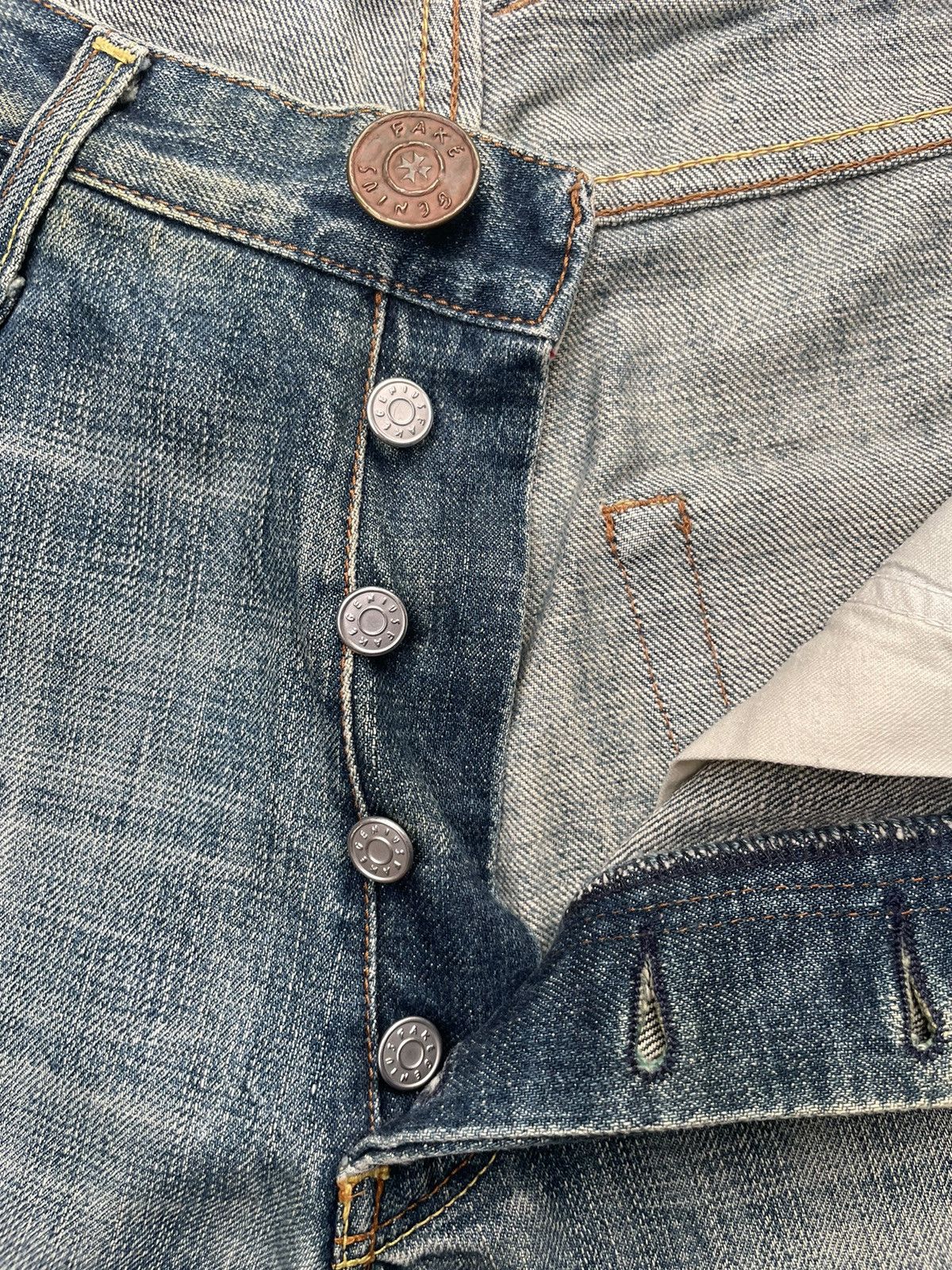Fake London Genius Fake London Genuis Distresed Denim Size US 33 - 17 Thumbnail