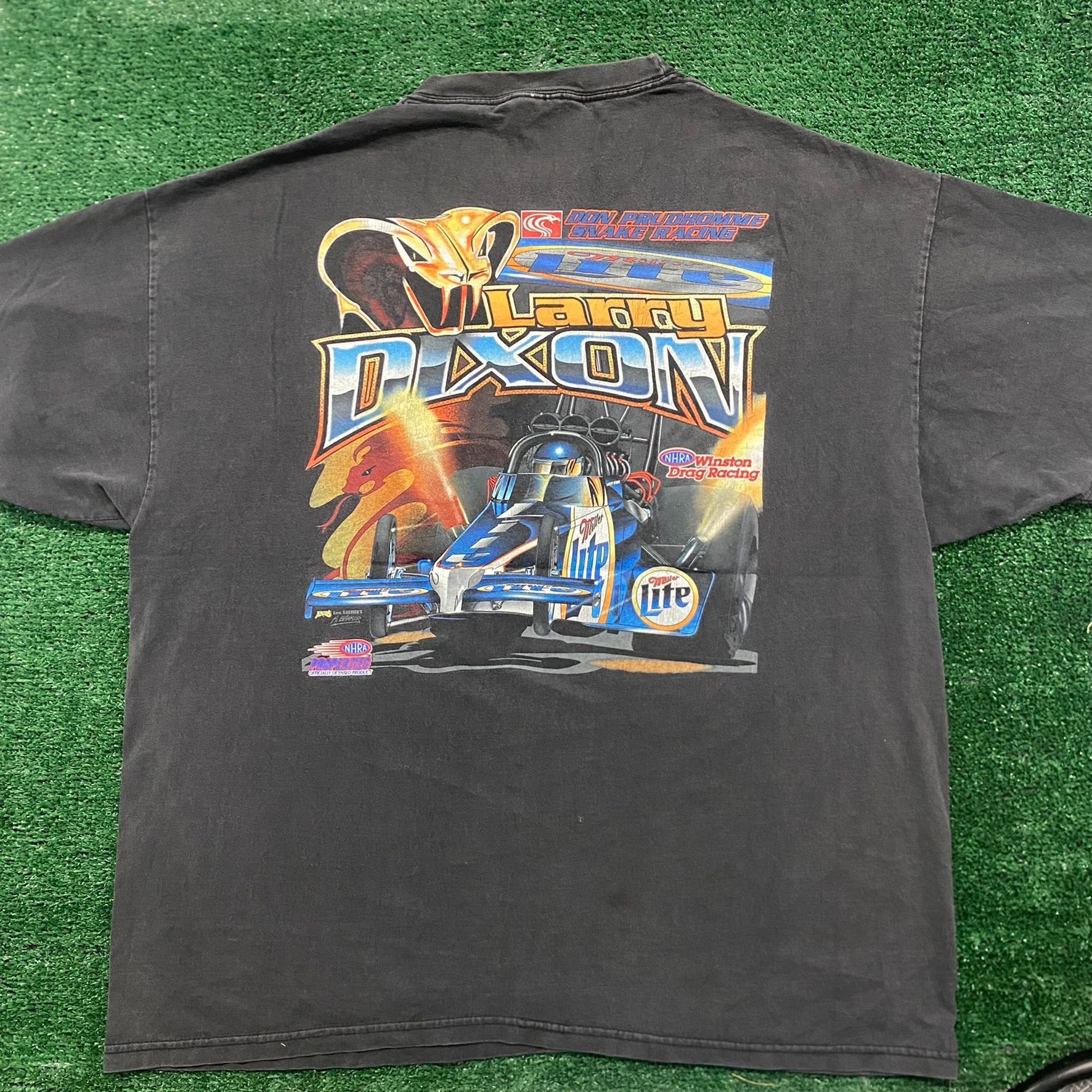 Hanes Vintage 90s NHRA Miller Drag Racing Sun Faded Baggy T-Shirt Size US XXL / EU 58 / 5 - 5 Thumbnail