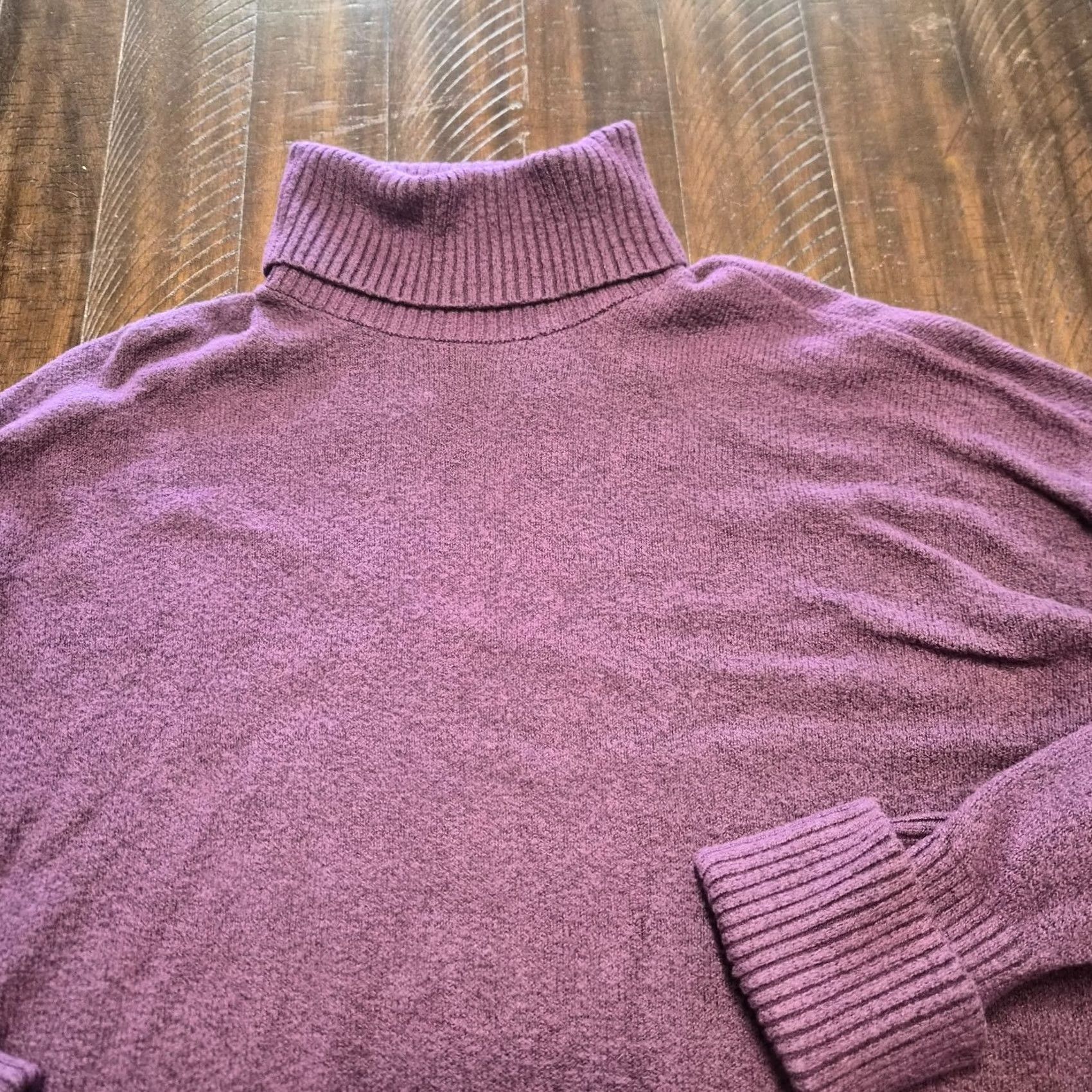Old Navy VINTAGE Old Navy Womens SoSoft Purple Ribbed Knit Turtleneck Pullover Sweater XXL G105 Size XXL / US 16-18 / IT 52-54 - 2 Thumbnail