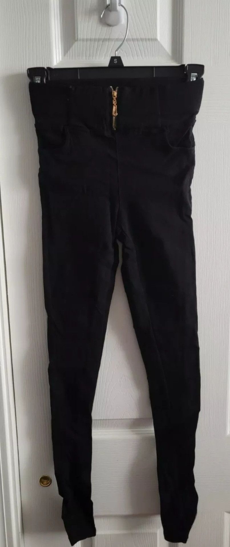 Other Black Fashion High Waist Pants Skinny Elastic Pencil Small Size 27" / US 4 / IT 40 - 1 Thumbnail