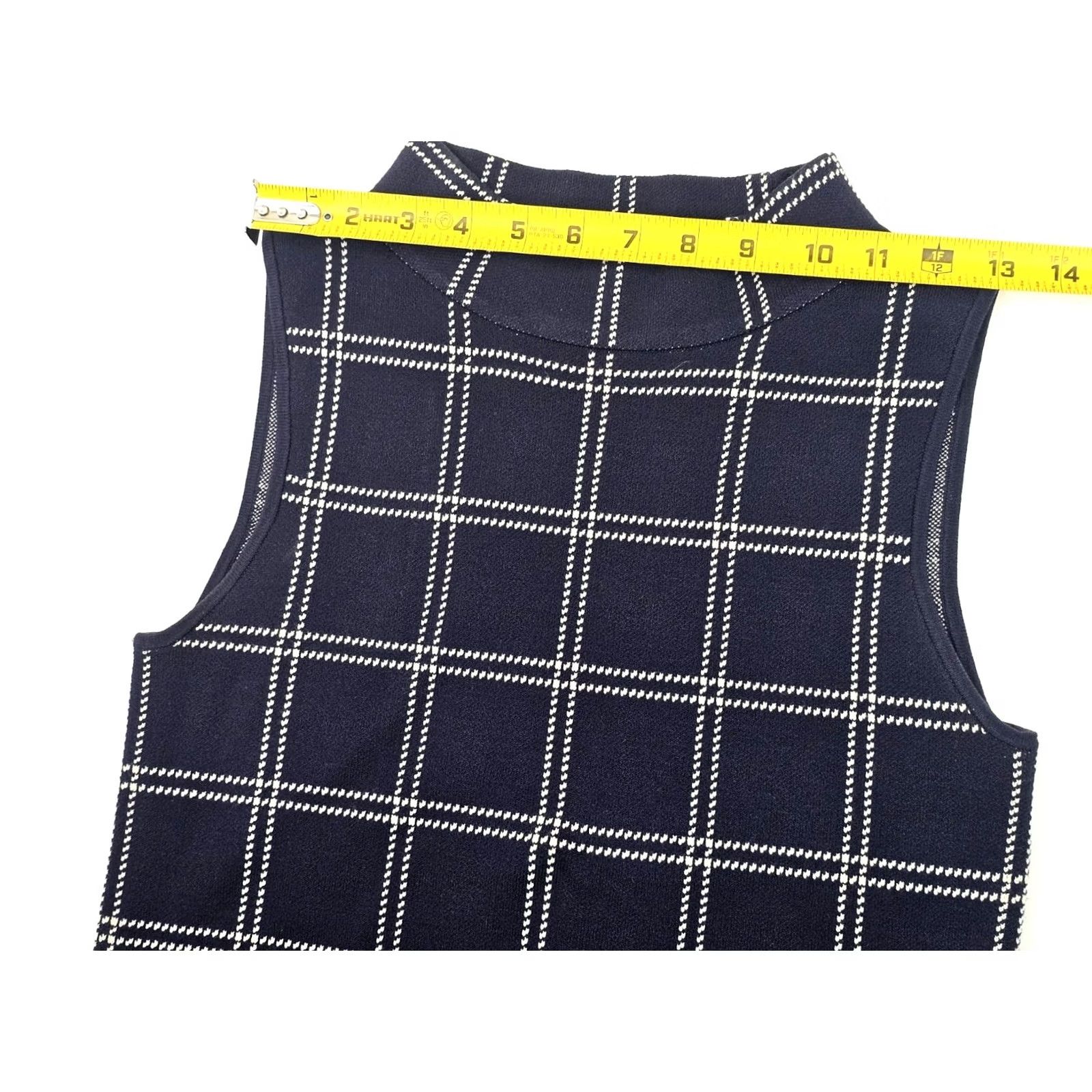 Ann Taylor Ann Taylor Ponte Mock Neck Sheath Midi Dress Navy Blue Windowpane Women Size S Size S / US 4 / IT 40 - 6 Thumbnail