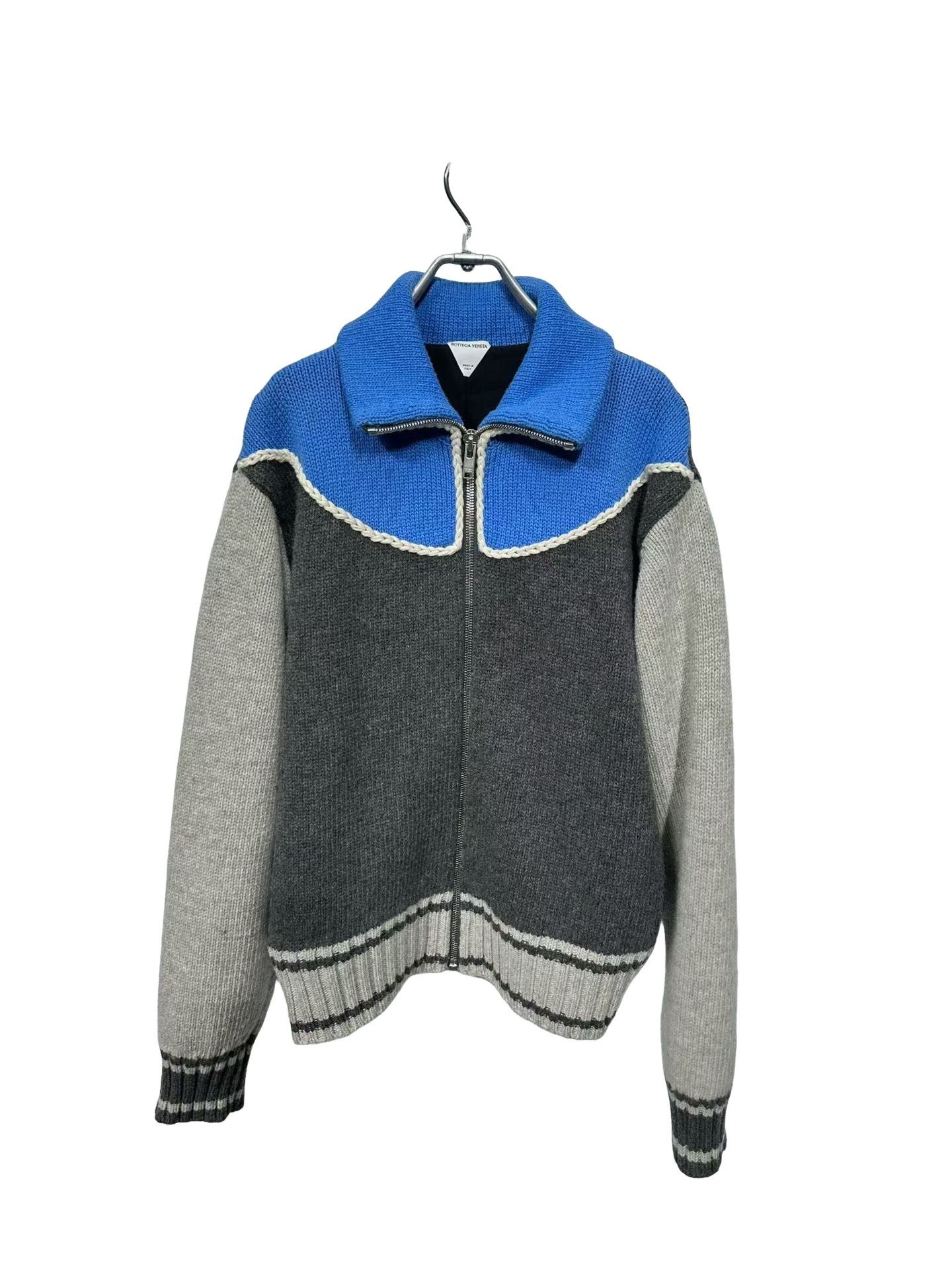 Bottega Veneta Bottega Veneta Colorblock Zip Knit Sweater L Size US L / EU 52-54 / 3 - 1 Thumbnail