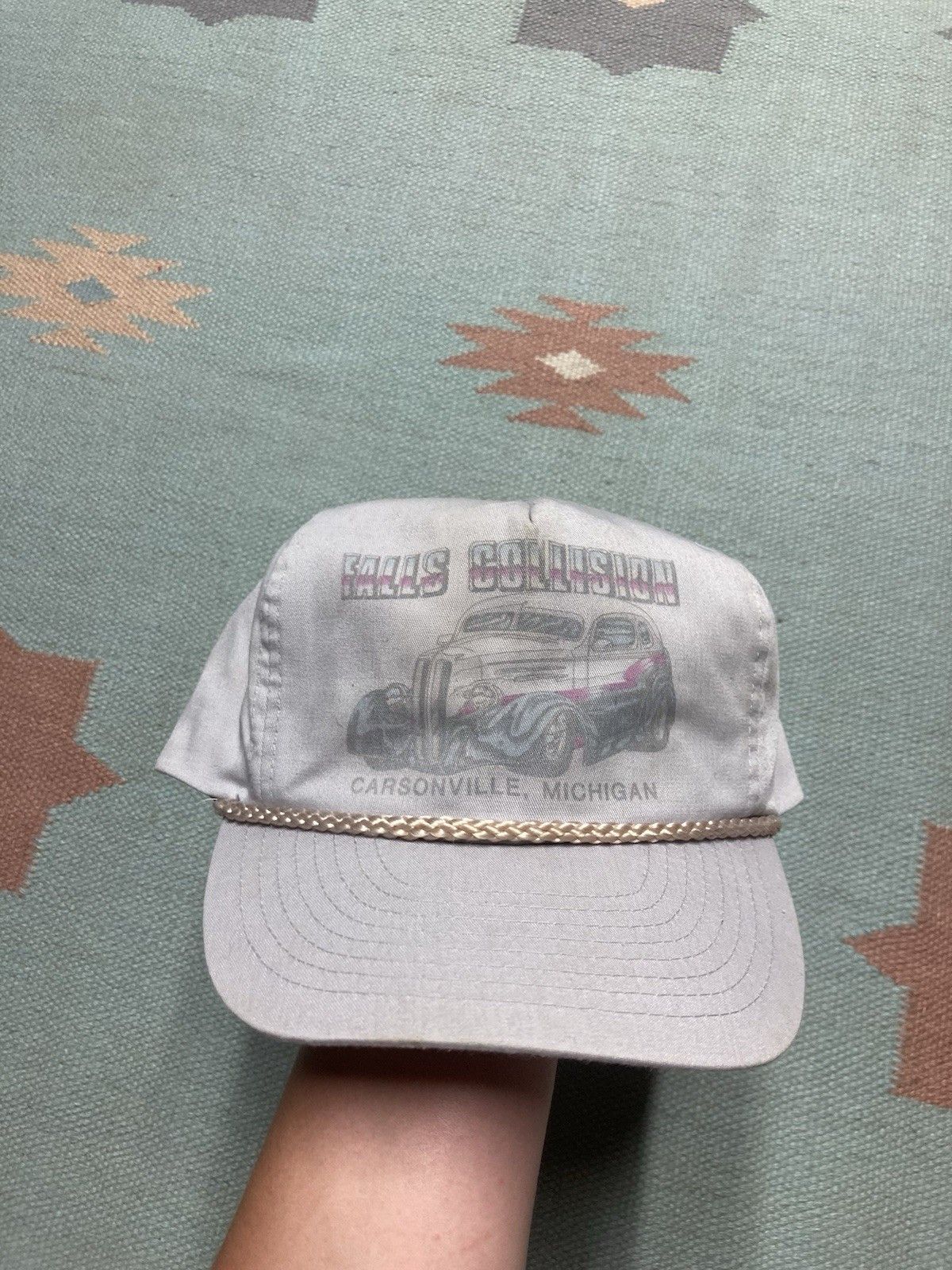 Vintage SnapBack hat falls collision carsonville Michigan hot rod Size ONE SIZE - 2 Thumbnail
