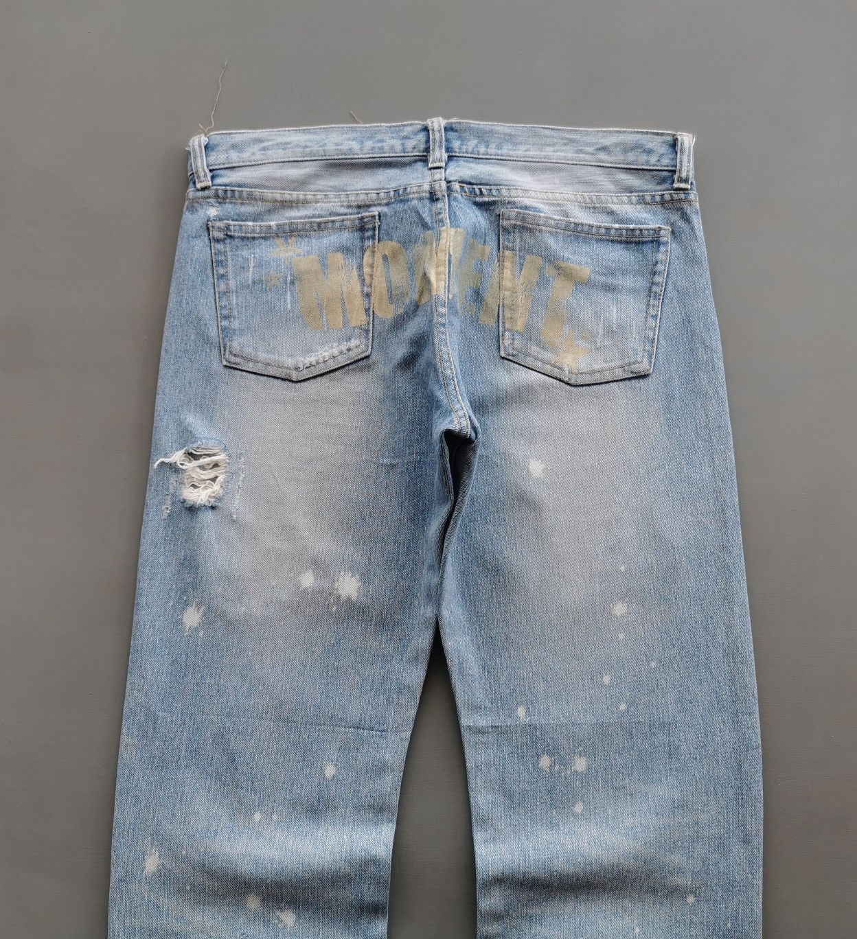 Japanese Brand GF Moment Back Hit Distressed Denim Jean Size US 33 - 2 Thumbnail