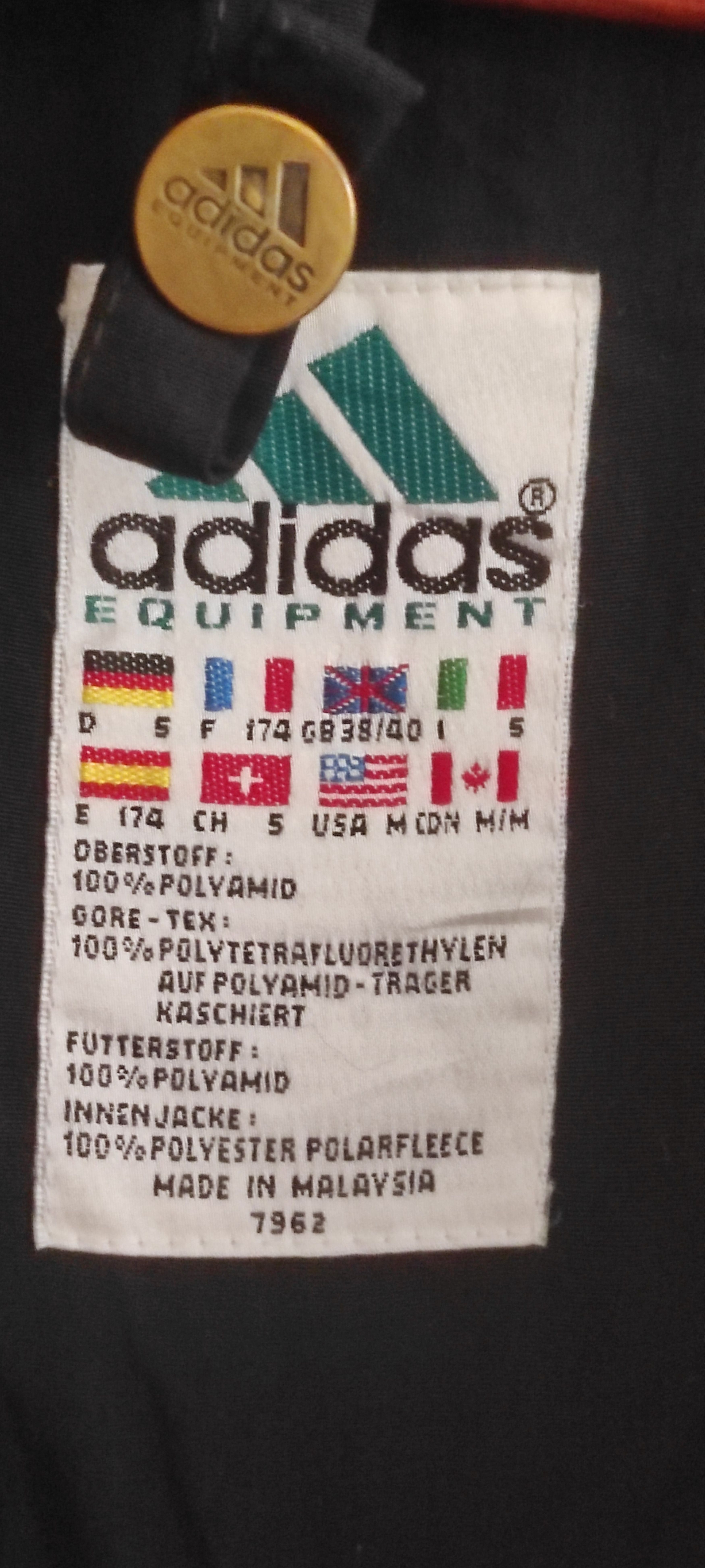 Adidas × Vintage 80s Adidas Equipment Fleece Lined Jacket Men's Hoodie Size US L / EU 52-54 / 3 - 9 Thumbnail