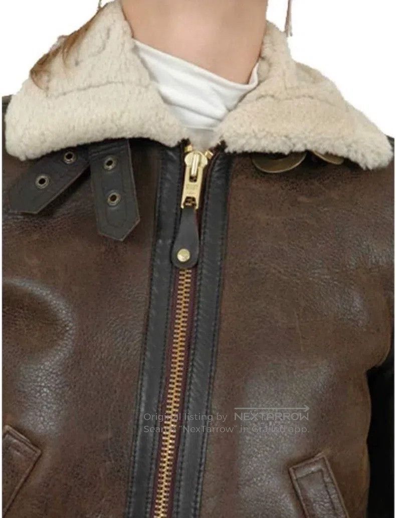 Schott Schott Women's leather jacket Fur one-piece coat Size M / US 6-8 / IT 42-44 - 4 Thumbnail