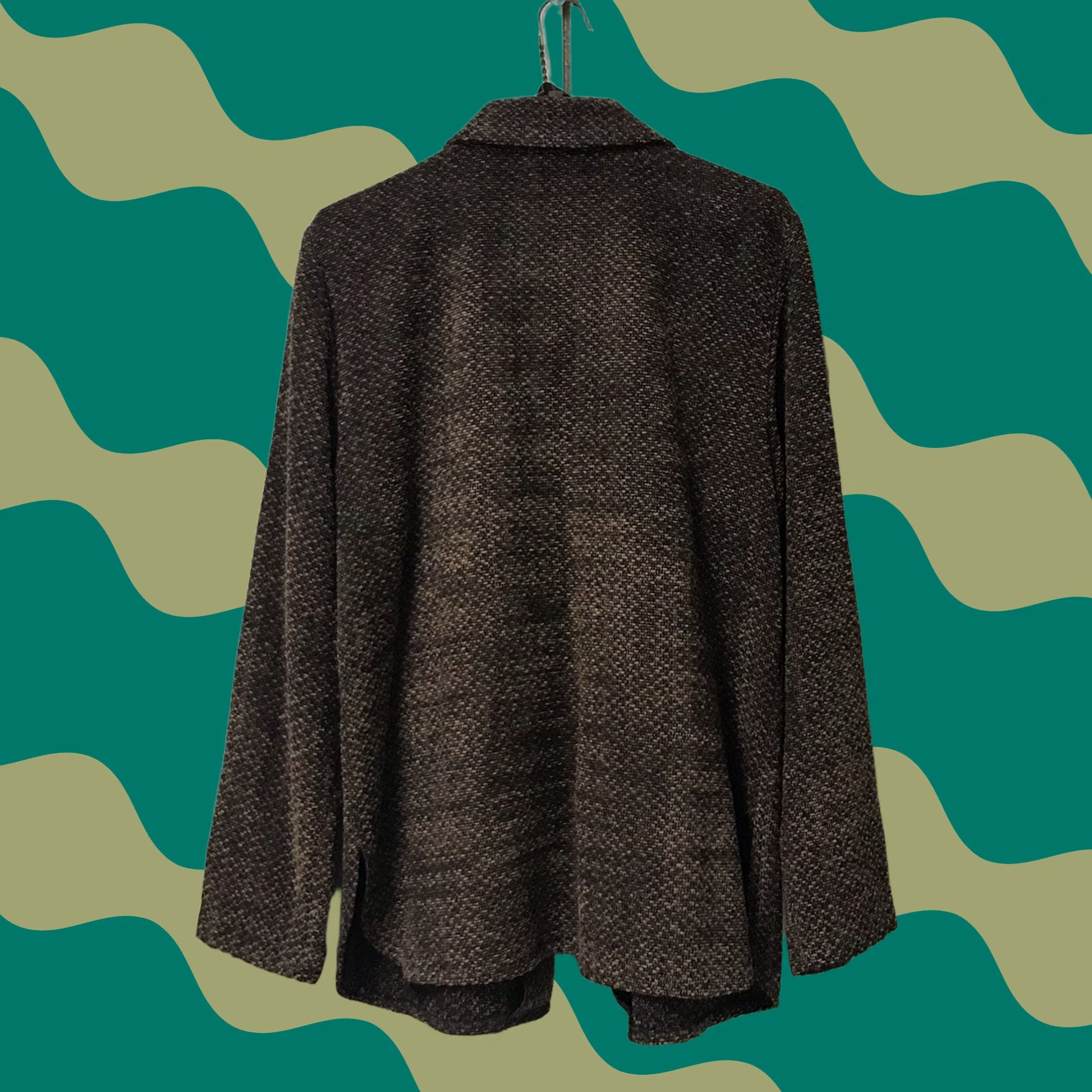 Vintage Sag Harbor Blazer Women Brown Tweed Woven Button-Up Jacket with Attached Scarf 8 Size M / US 6-8 / IT 42-44 - 1 Thumbnail