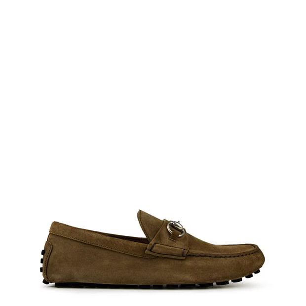 image of Gucci O1G2R1Mq0424 Byorn Driver In Auratium Olive Shoes, Men's (Size 10)