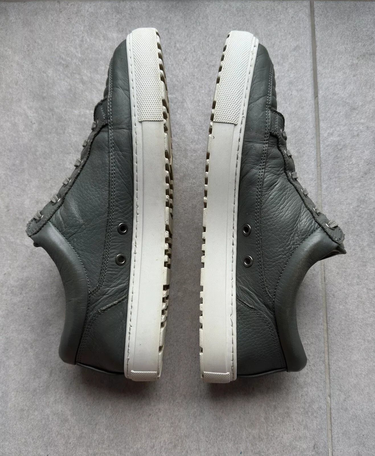 Vintage ETQ Amsterdam Low Designer Gray Mens Leather Trainers Shoes Size US 12 / EU 45 - 7 Thumbnail