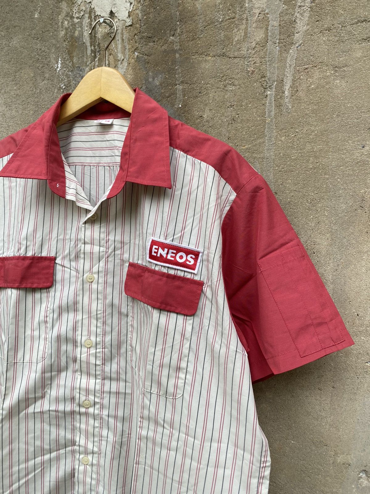 Japanese Brand × Vintage Vintage Eneos Stripes shirt Size US XXL / EU 58 / 5 - 2 Thumbnail