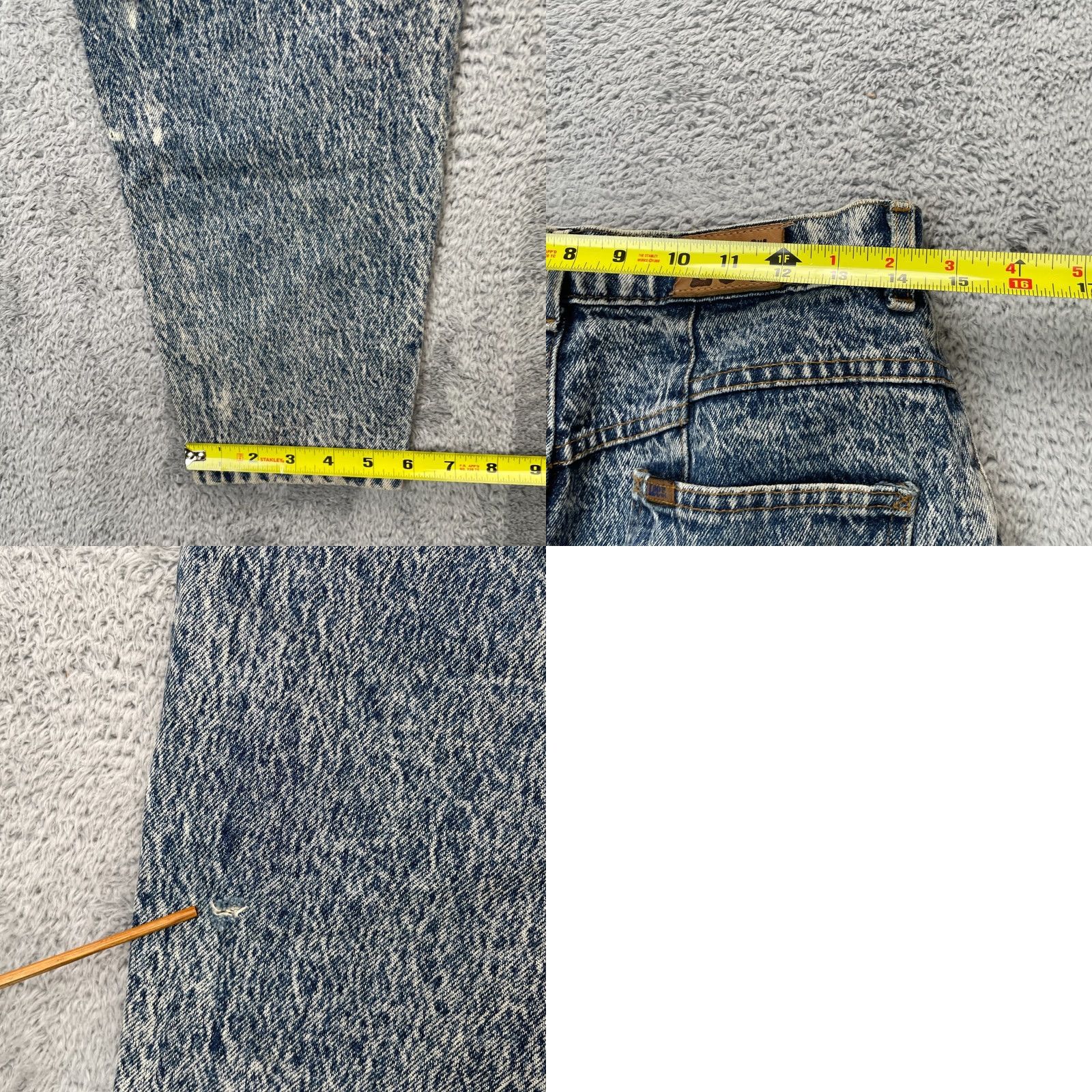 Lee VINTAGE Lee Jeans Womens 30x25 Blue Riders Tapered Leg Denim Cotton Acid Wash Jeans Womens Spring Fall Winter Summer Mens Girls Size 30" / US 8 / IT 44 - 8 Thumbnail