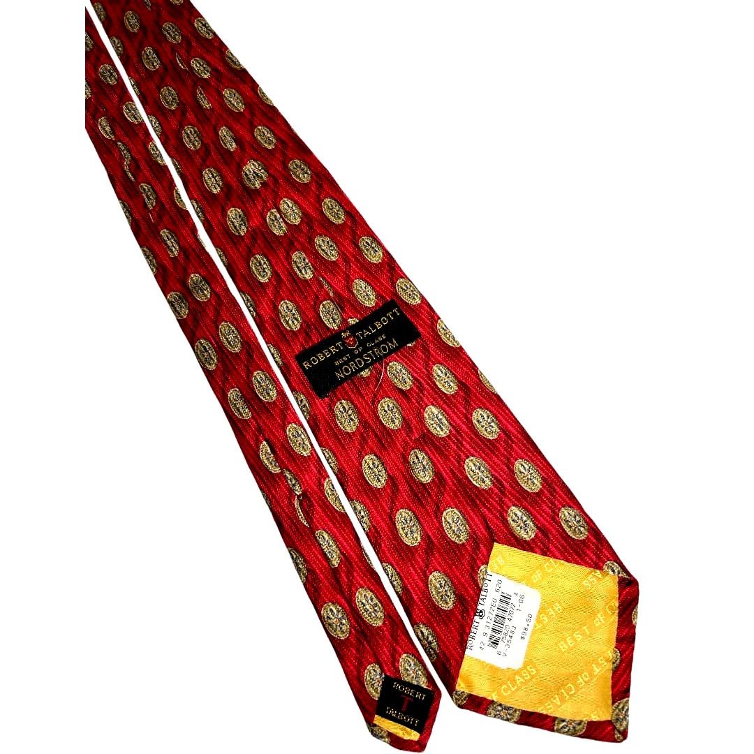 Robert Talbott Robert Talbott Best Class Red Men's Geometric 100% Silk Tie Size ONE SIZE - 7 Thumbnail