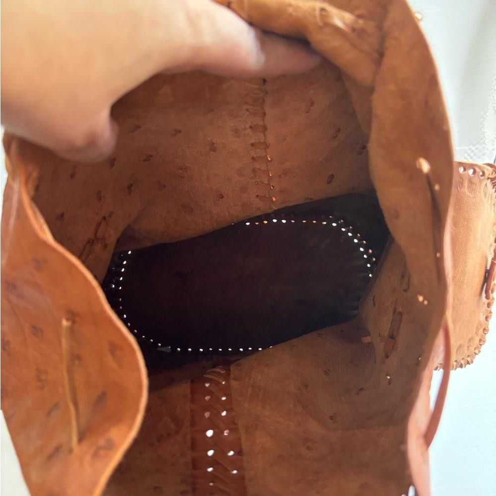 Designer Hand-Tooled Tan Brown Leather Backpack Size ONE SIZE - 7 Thumbnail