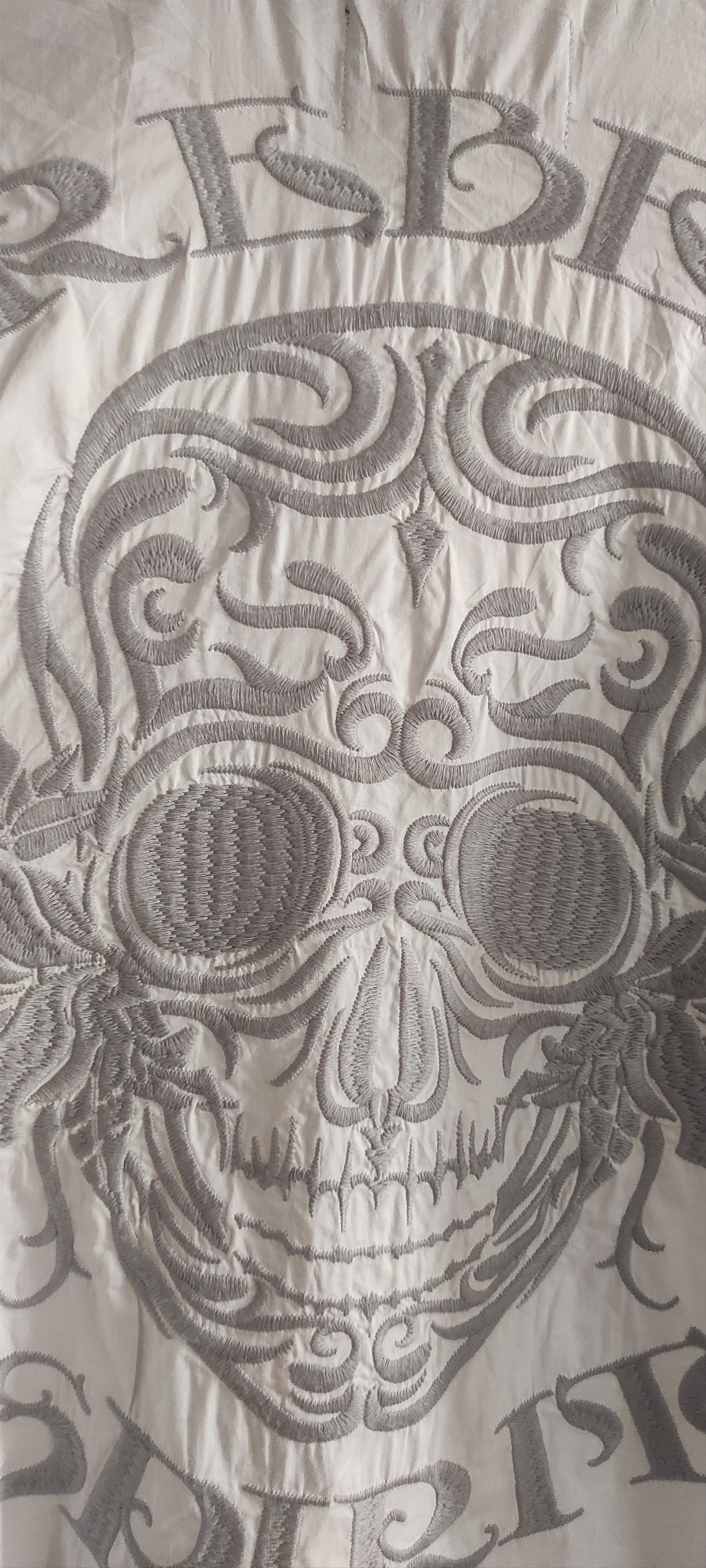 Other Rebel Spirit Embroidered Patched Skull Men's Shirt Size L Size US L / EU 52-54 / 3 - 14 Thumbnail