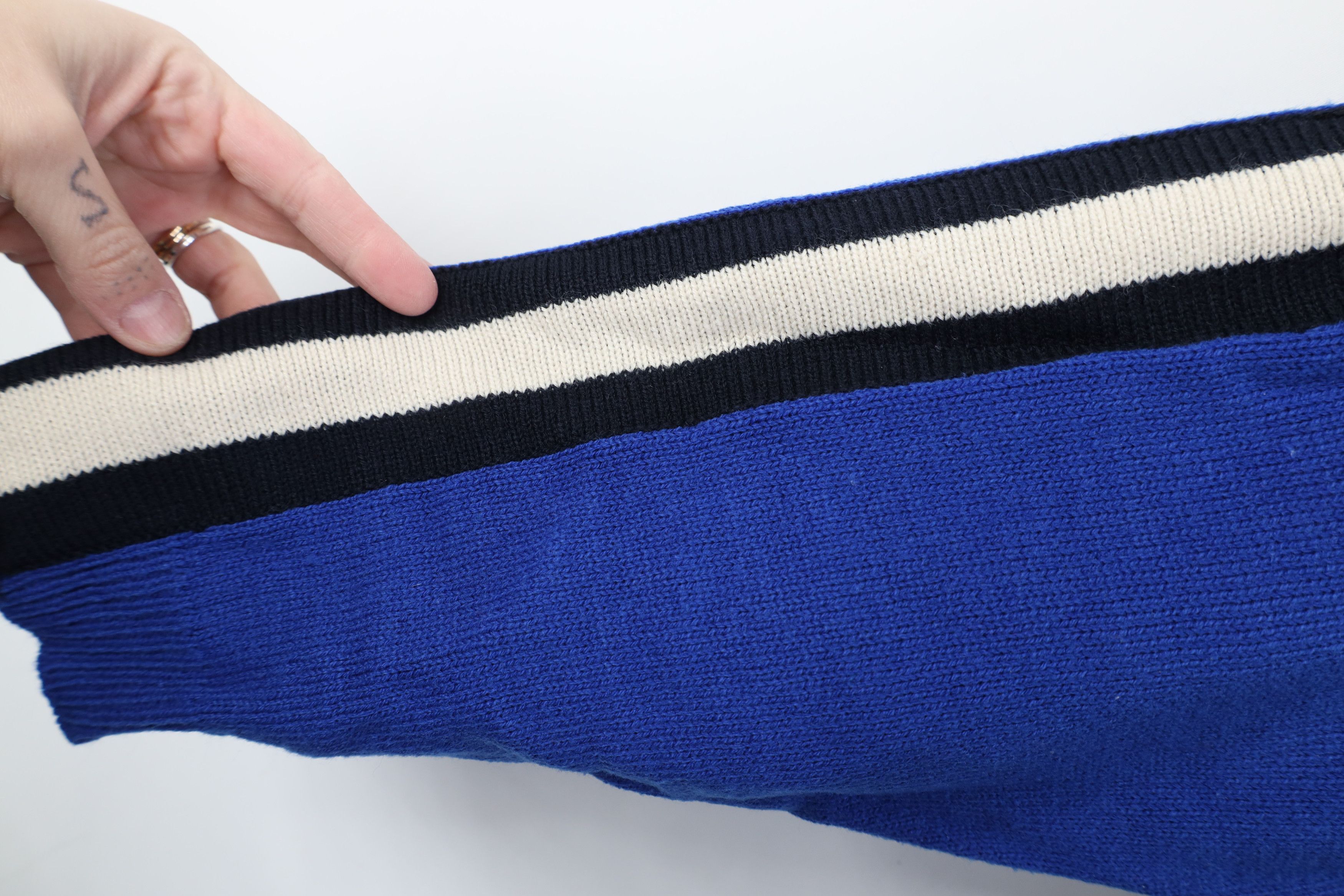 Vintage Vintage 90s Streetwear Striped Knit Collared 1/4 Zip Sweater Size US XL / EU 56 / 4 - 7 Thumbnail