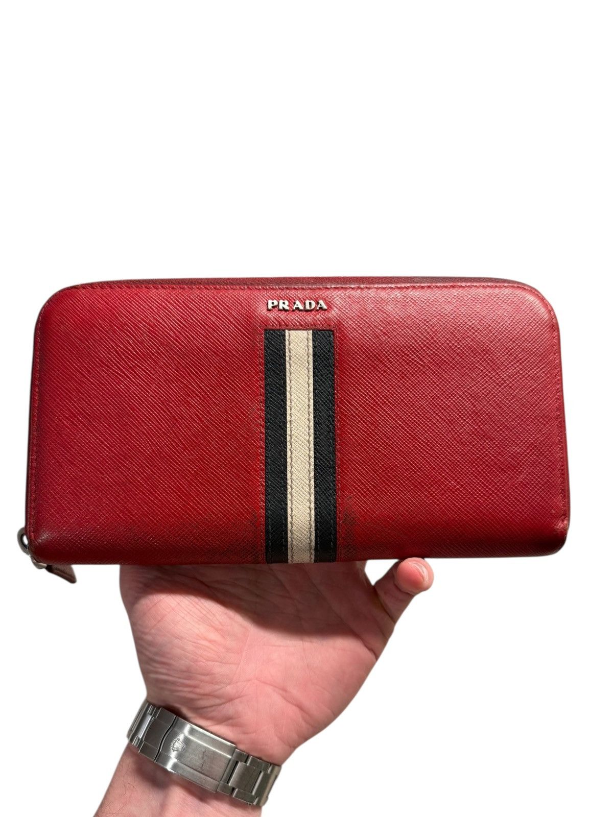 Prada Prada red saffiano leather zip wallet Size ONE SIZE - 3 Thumbnail