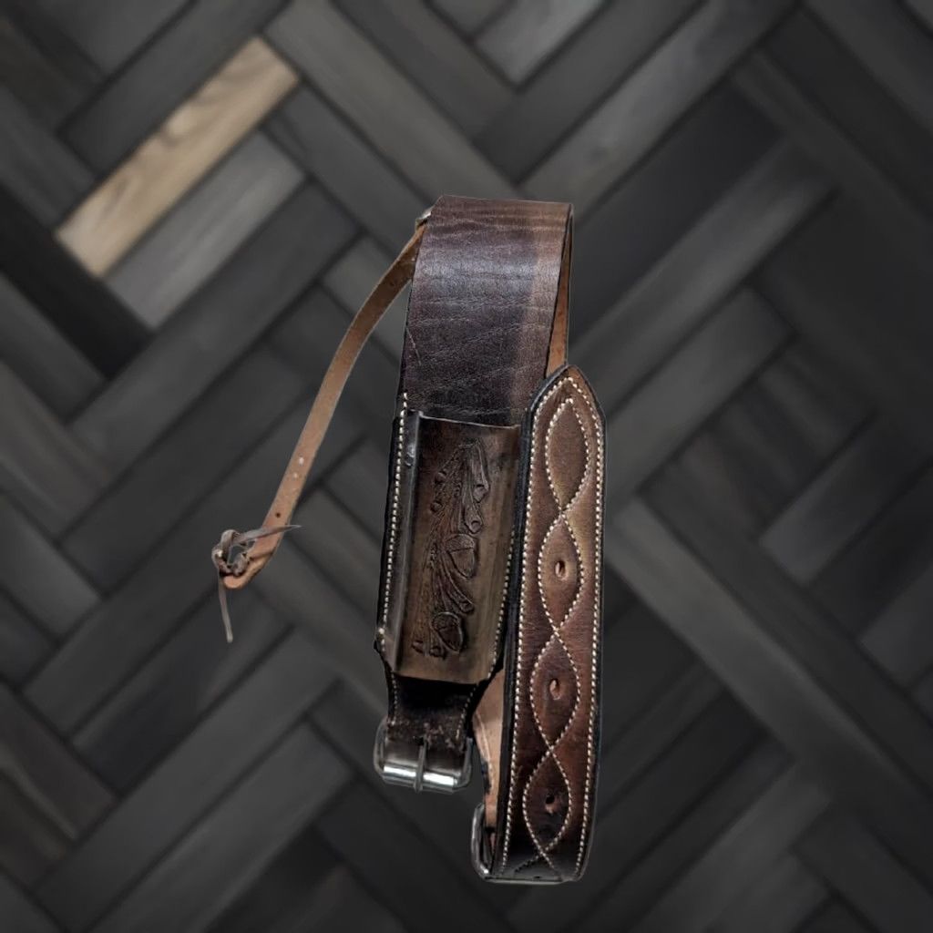 Vintage VINTAGE HOLSTER GUN BELT acrons TOOLED oak tree leather western Mens Size 42 Brown Size 42 - 1 Thumbnail