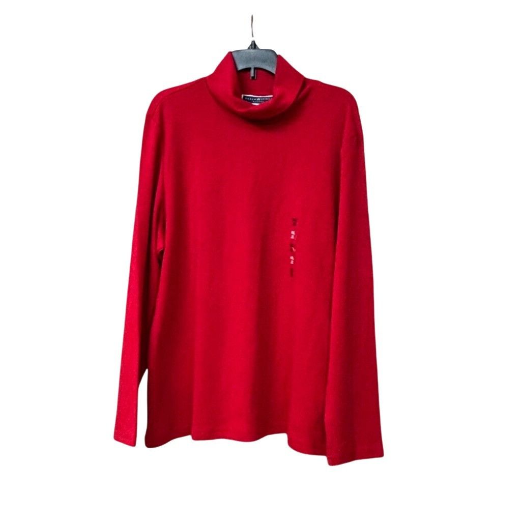 Other Karen Scott Sport Cotton Turtleneck Sweatshirt, Red, PXL Size ONE SIZE - 7 Thumbnail