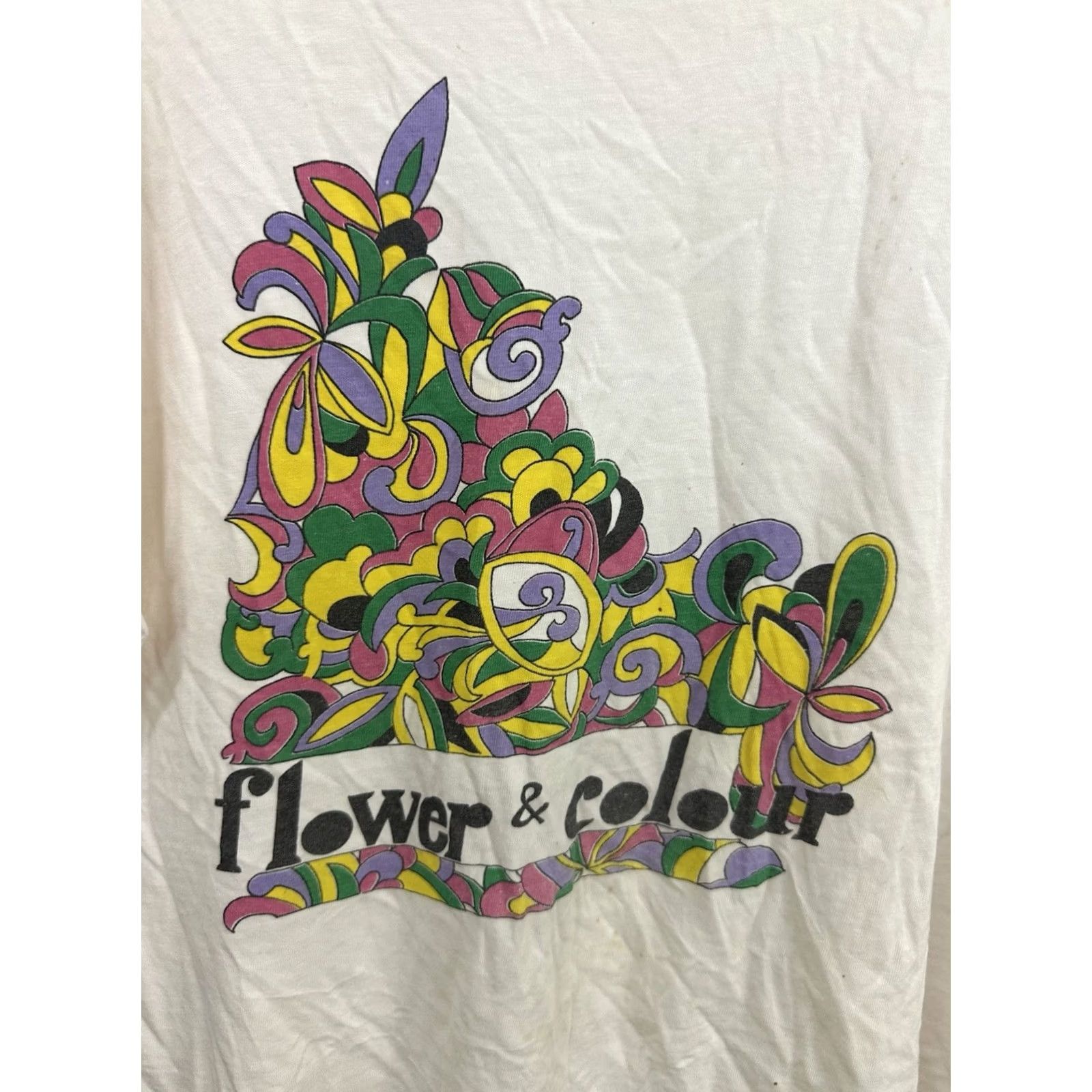 Fila VTG 80s Flower & Colours Theory Florist Paper Thin Worn Boxy T-Shirt L Light Pink Womens Florist Flower Theory 80s Distressed Boxy Shirt Size L / US 10 / IT 46 - 4 Thumbnail
