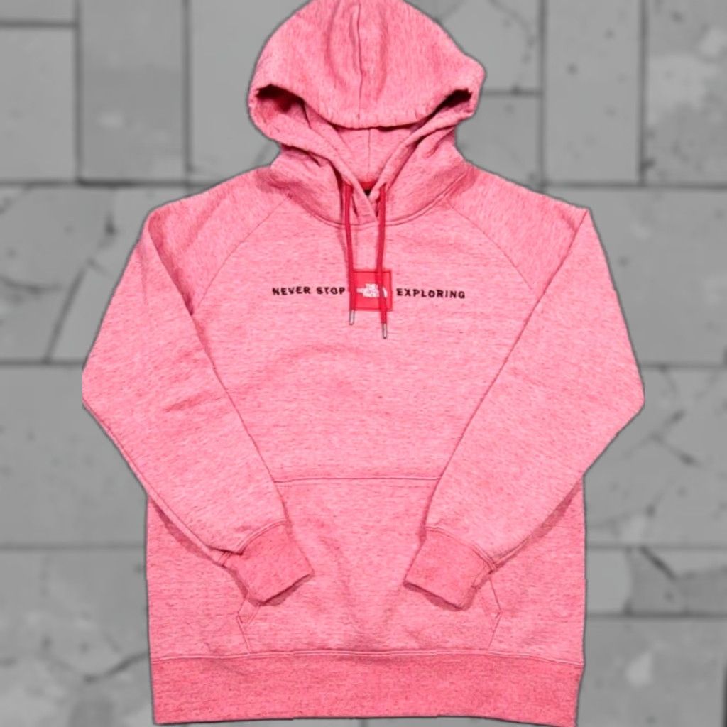 The North Face The North Face Hoodie Women L Pink Heather Pullover Fleece Logo Embroidered Never Stop Exploring Activewear Casual Travel Size L / US 10 / IT 46 - 1 Thumbnail